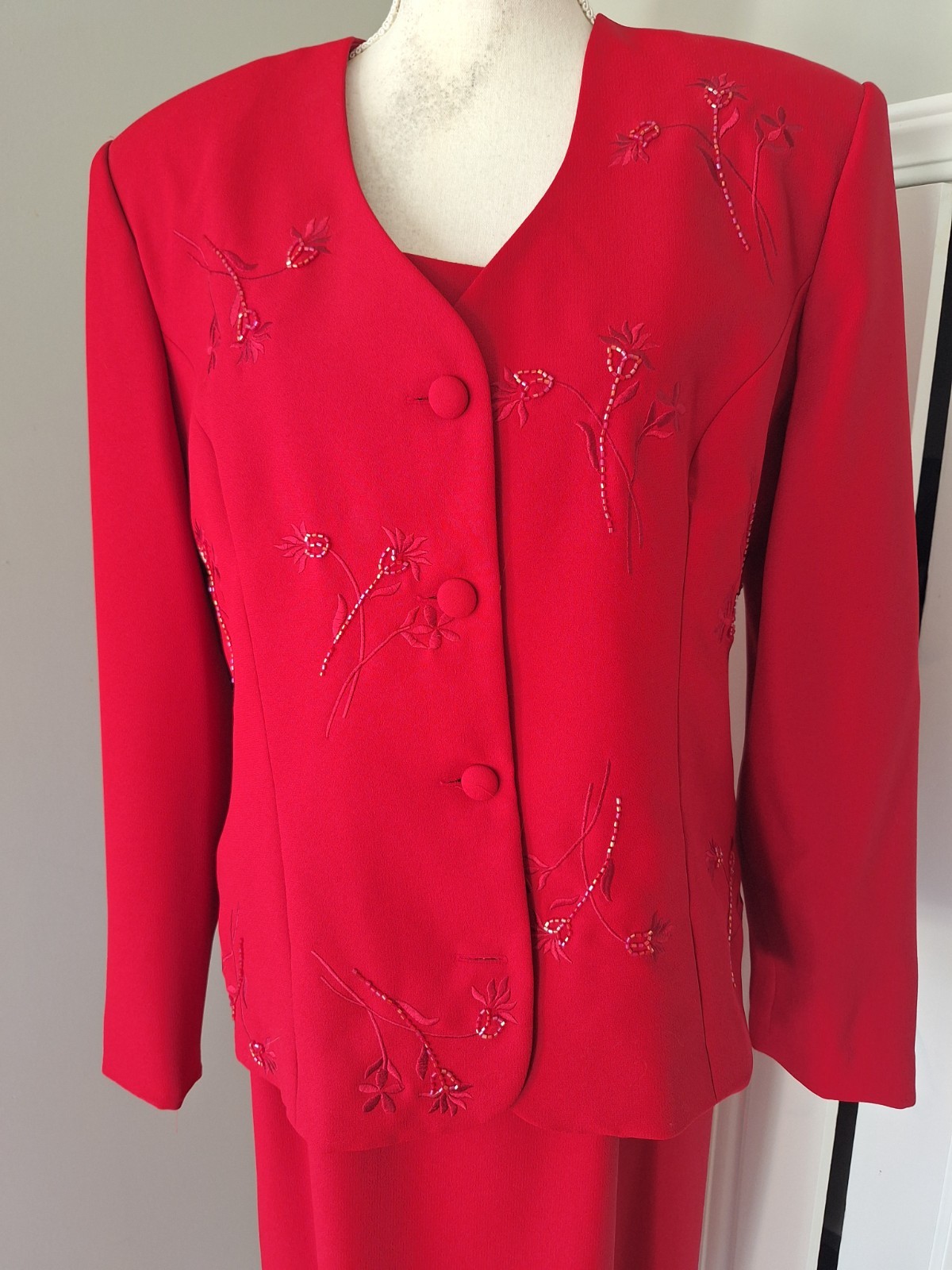 Lori Max Gown and Jacket in Red Size 14