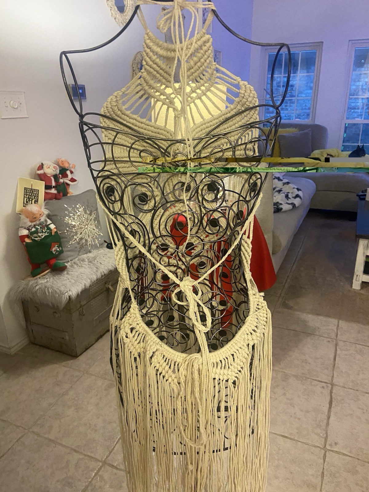 Vintage Handmade Macrame Rope Goddess Bohemian Sexy Dress