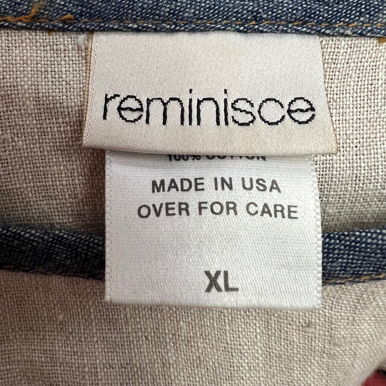 Reminisce Vintage Linen Patchwork Dress & Vest Set XL Boho Artisan Coastal USA