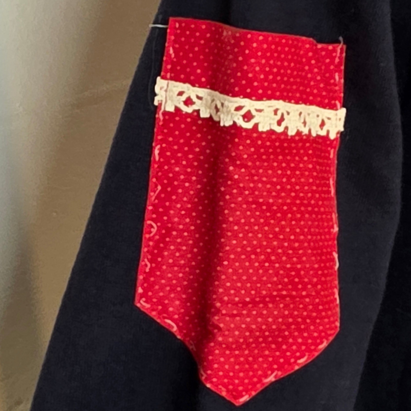 Vintage 80s Activewear Navy Blue Ruffle Collar Polka Dot Sweatshirt Women Medium