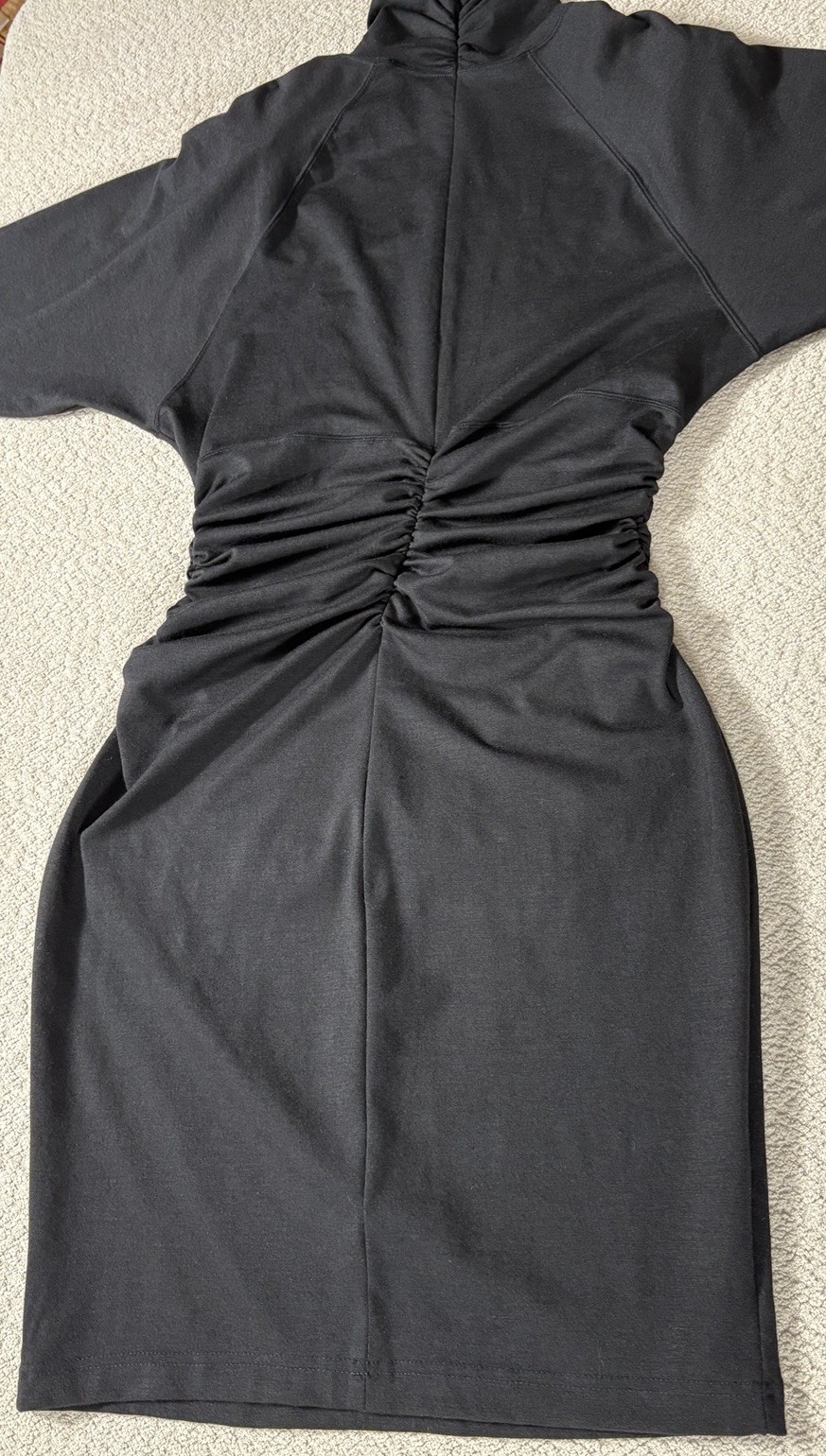 Vtg EMANUEL UNGARO Turtleneck Long Sleeve Black Dress Bodycon Women&rsquo;s Medium