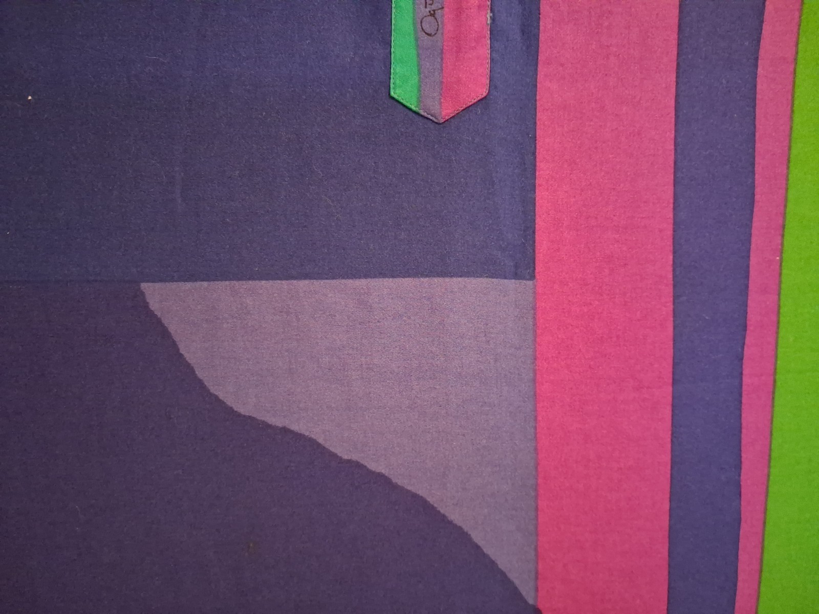Vintage 70s Catherine Ogust Penthouse Dress. Geometric Cotton Tunic. Very good!