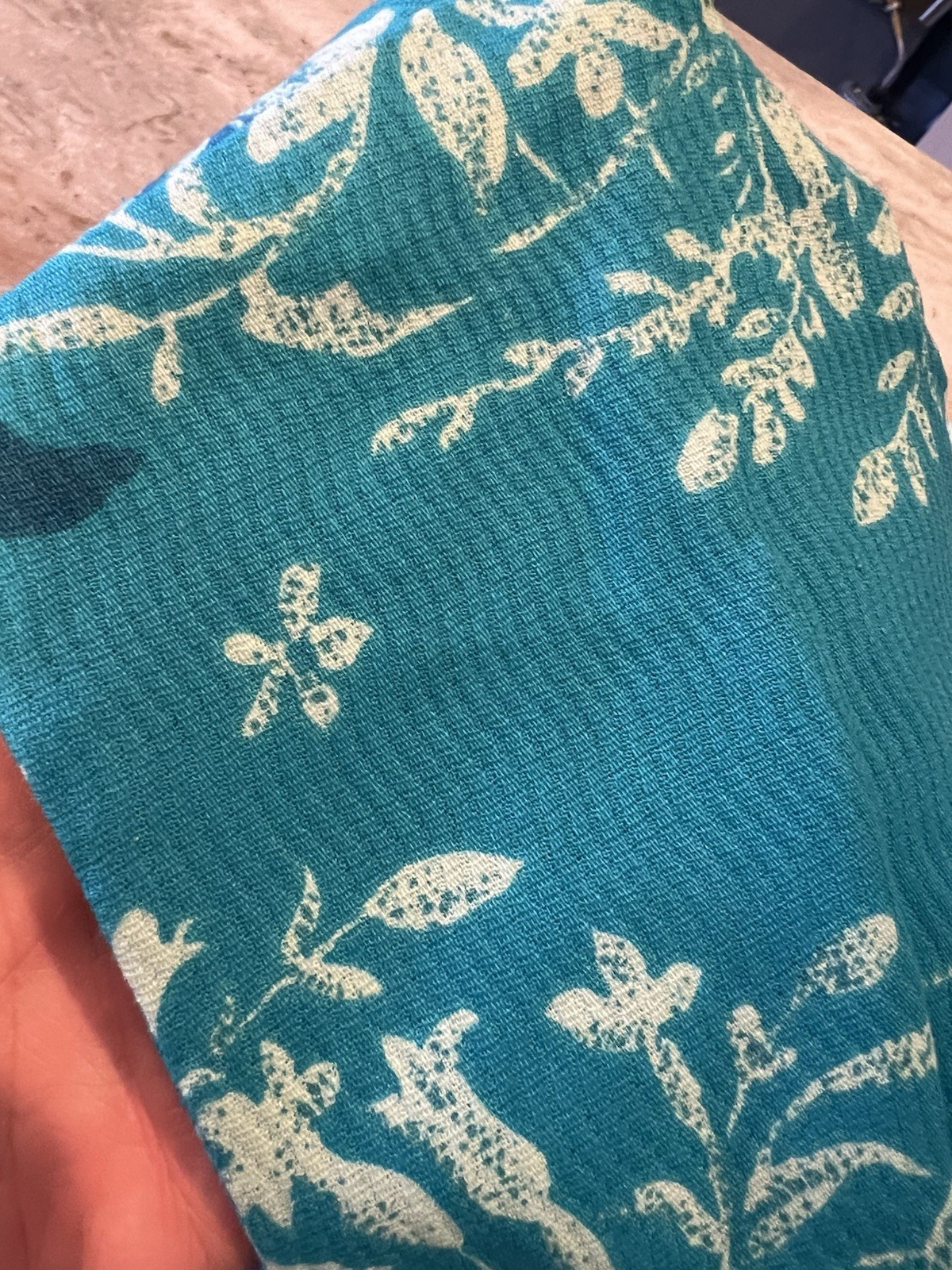 VTG Sears Hawaiian Fashions Maxi Dress Blue Floral Tiki Textured VTG Size 16