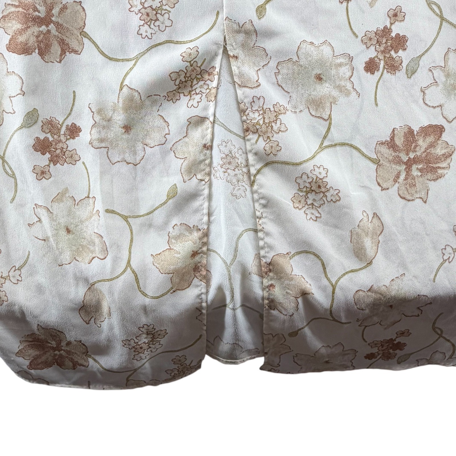 Goddess Vintage Floral Maxi Dress Womens Medium Cream Brown USA Cottagecore