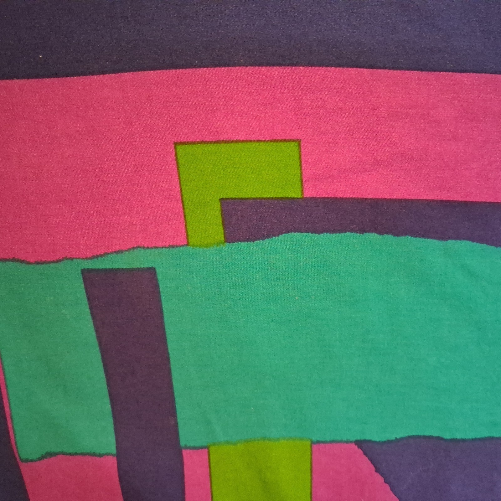 Vintage 70s Catherine Ogust Penthouse Dress. Geometric Cotton Tunic. Very good!