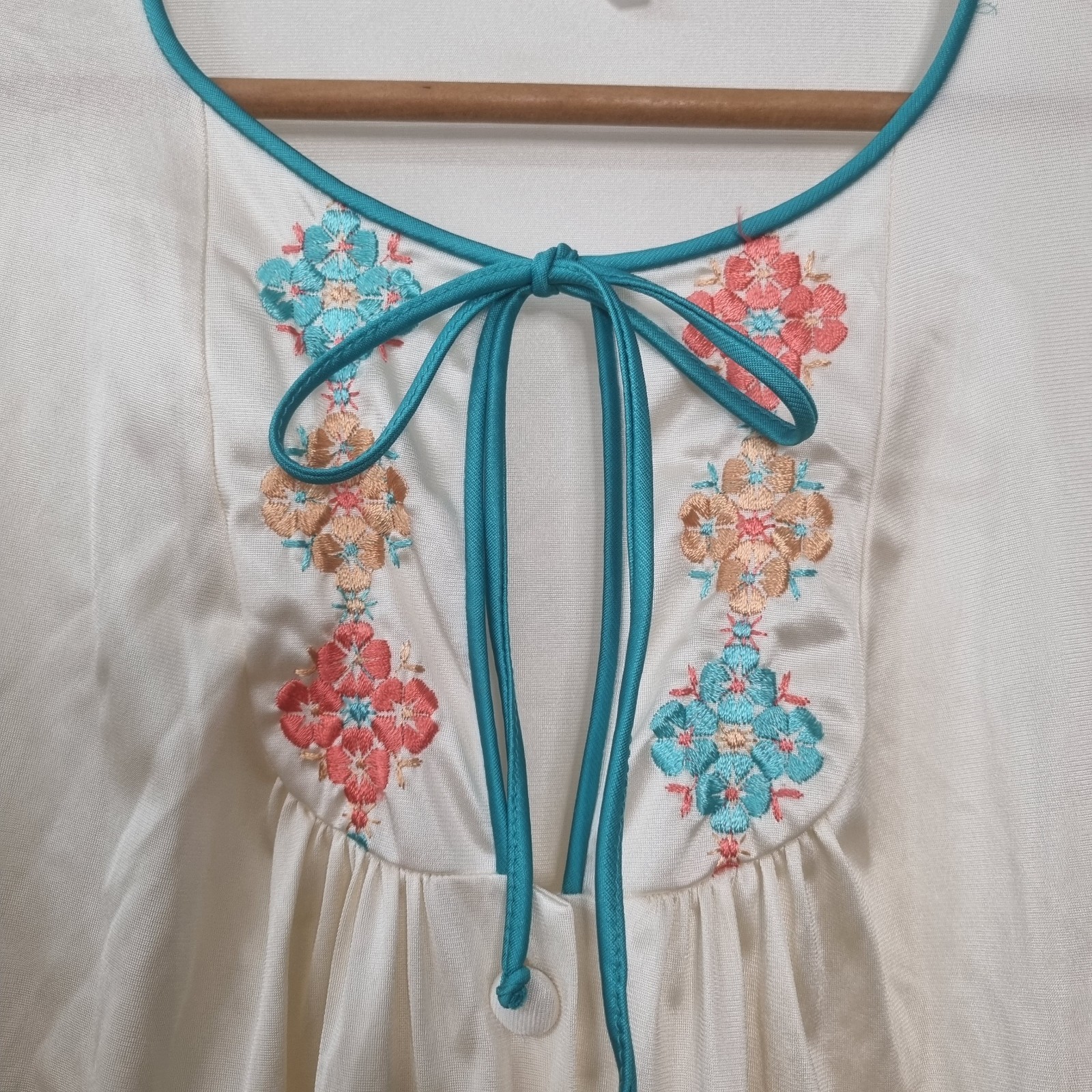 VTG Set 2 Peice Montgomery Ward Pegnoir Long Nightgown Robe Boho Antron Nylon L