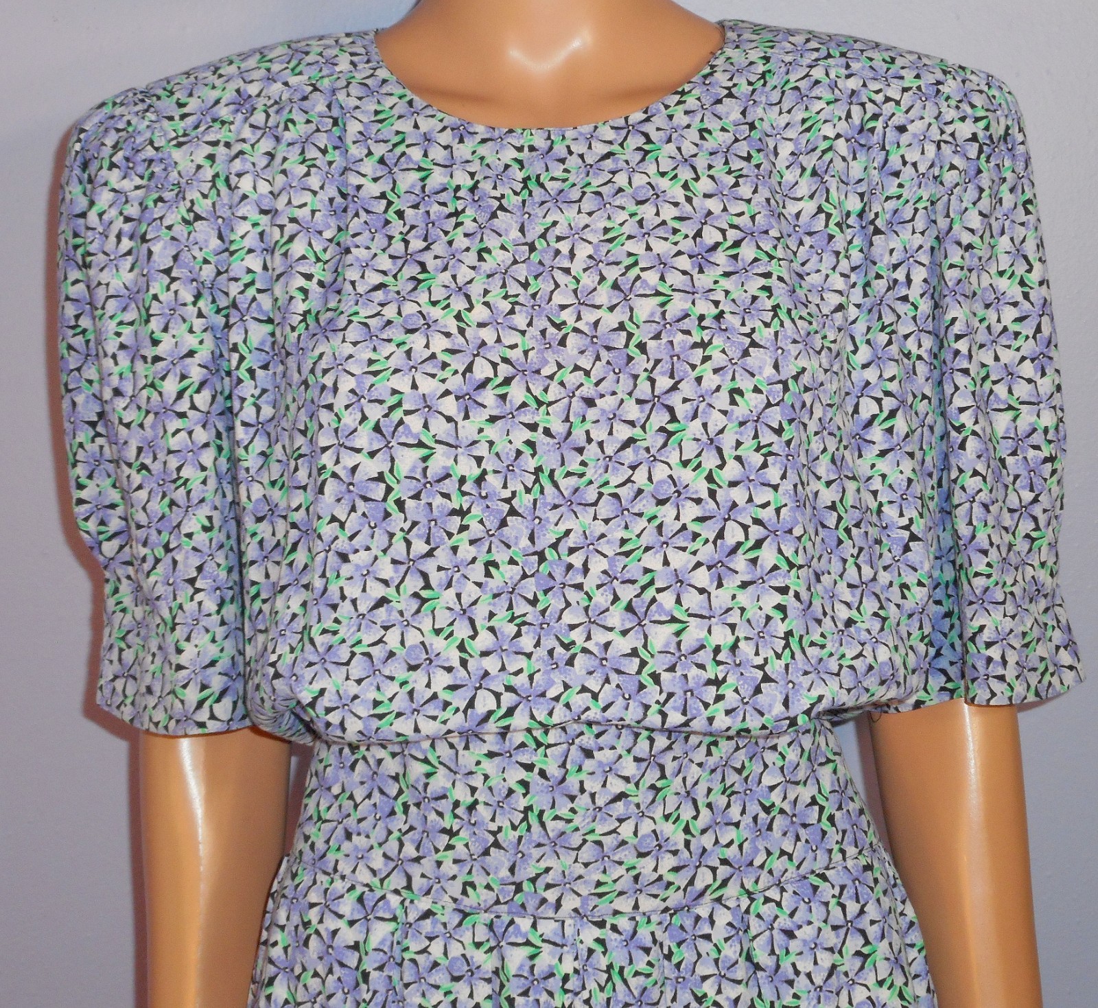 Vtg Early ‘90s Karin Stevens (KSL) Cottagecore/Secretary Rayon Dress, Mod 11/12