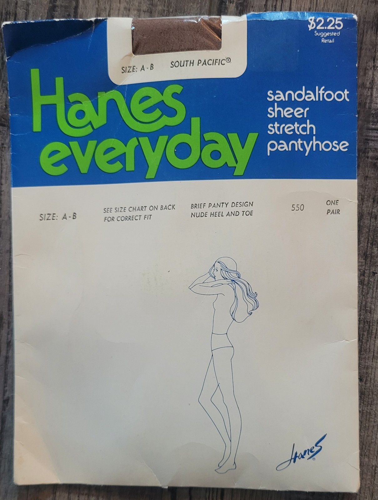 VTG 1979 Hanes Everyday Pantyhose Size AB South Pacific Brief Panty Nude Toe