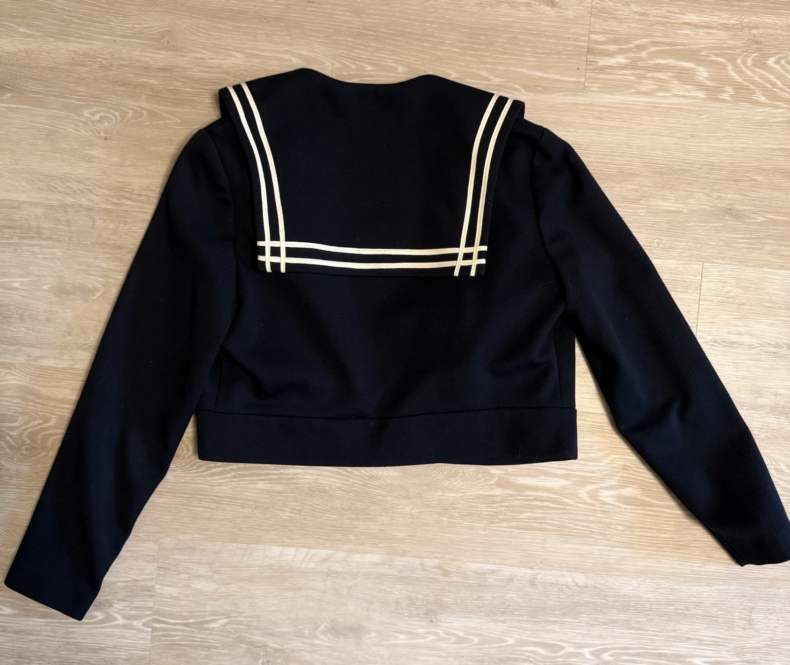 vintage navy polyester sailor suit-dress and jacket- by Caron of Chicago Size 10