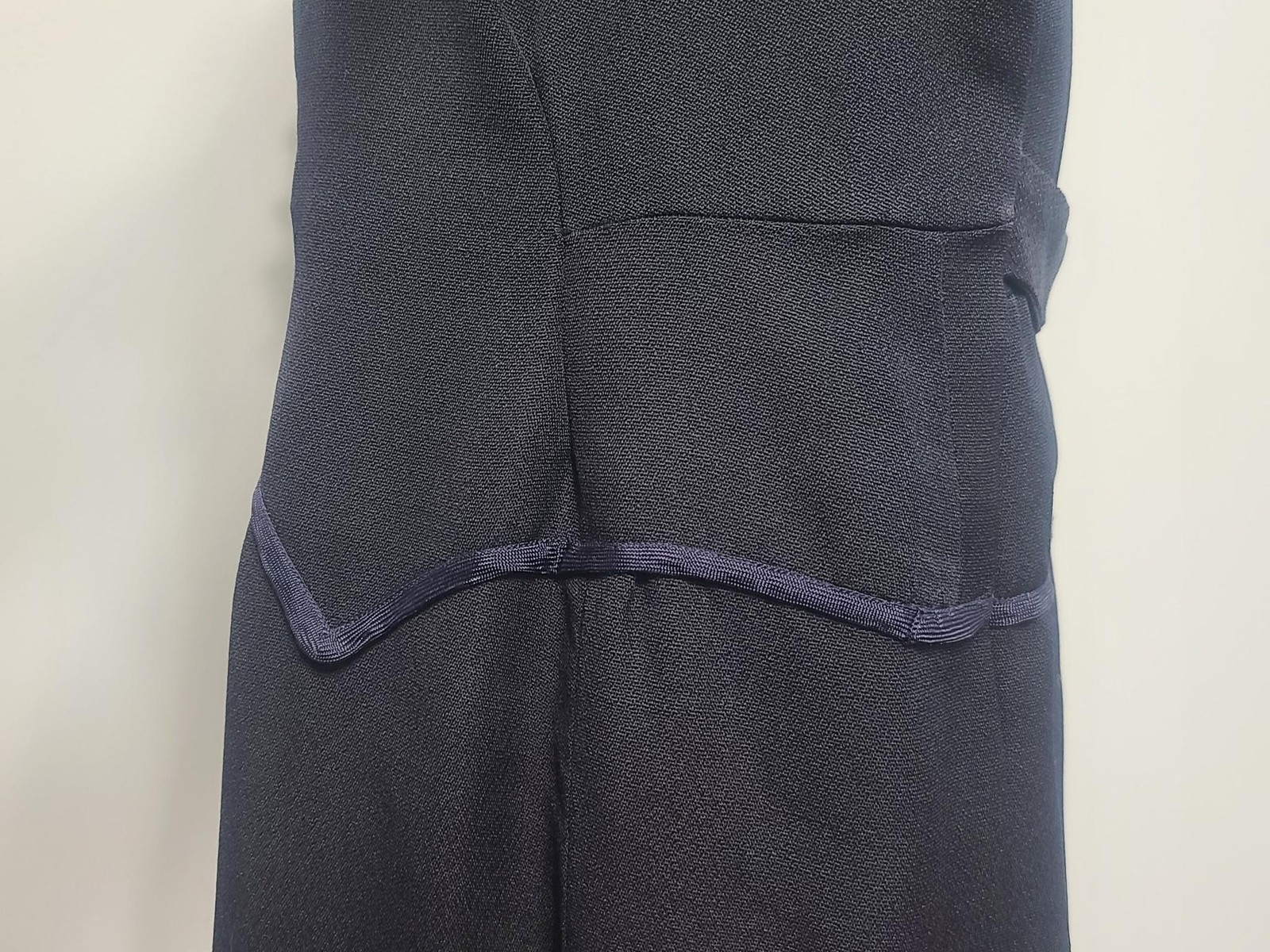 Vintage 1920s Flapper Dress Dark Blue / Black Wool German (B-40&Prime; W-37&Prime;) AS-IS