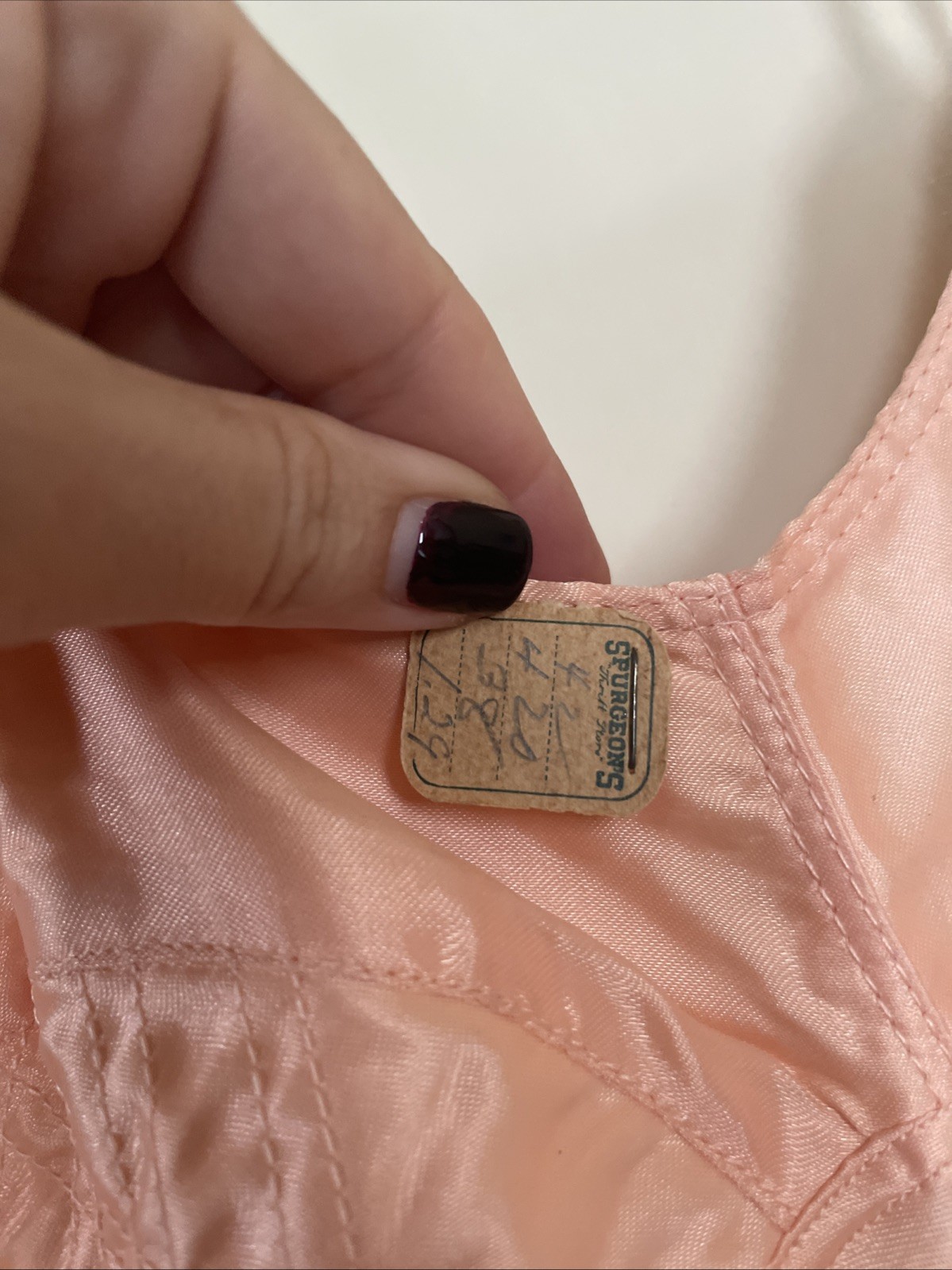 Vintage NOS 1940s Uni-Slip Pink Full Slip Dress Sz 38 W/Tags USA Pointy Bra