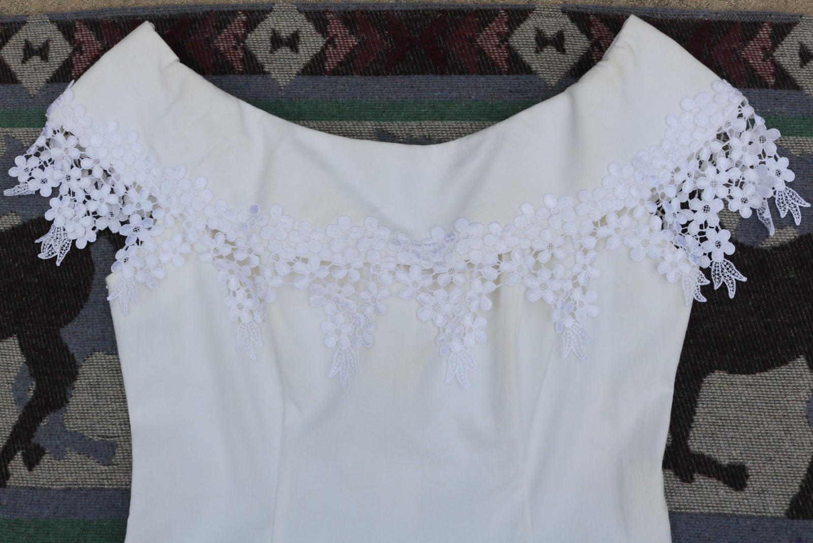 Vintage Cachet Dress 13/14 Bari Protas 1980s White w/Lace Victorian Wedding Tea