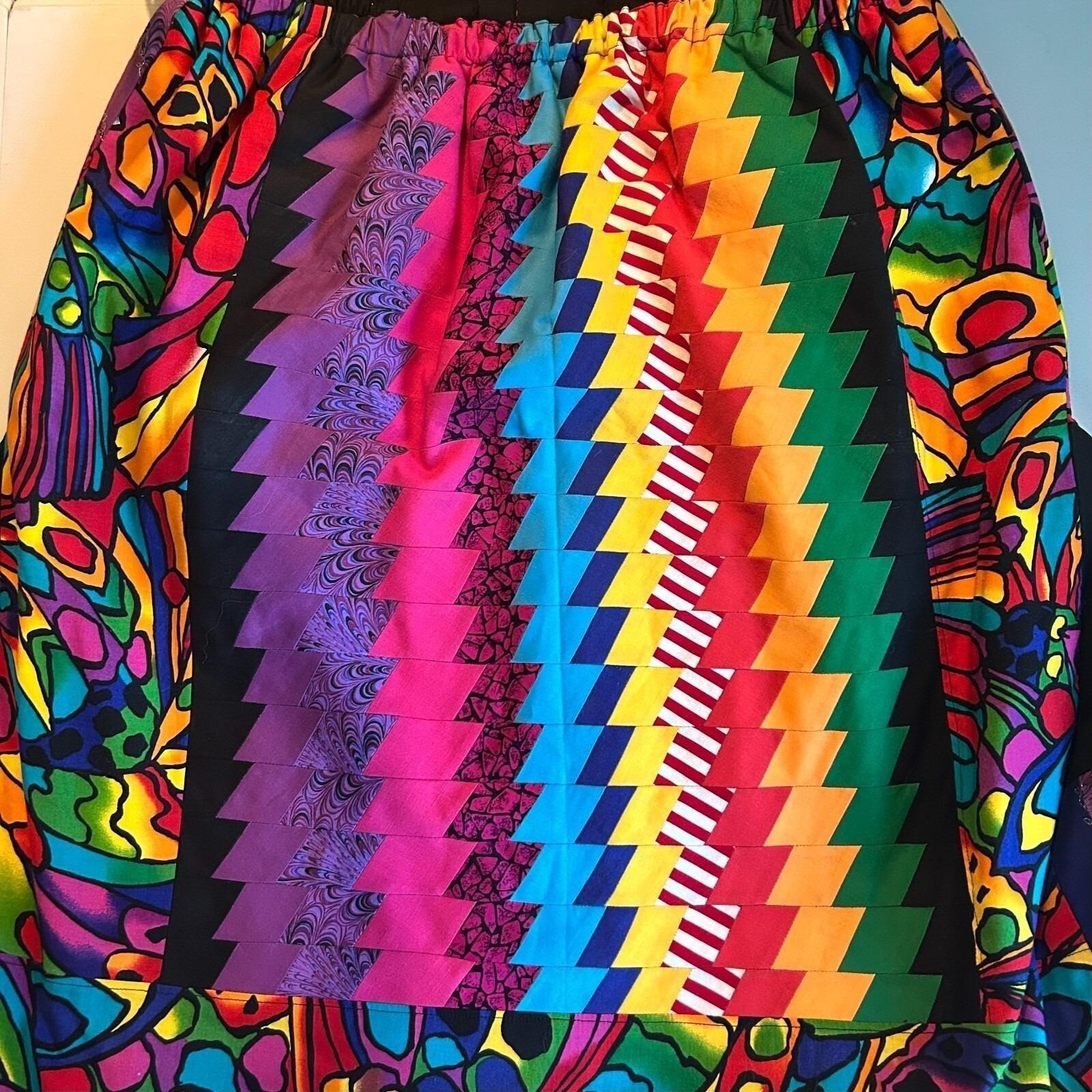 Womens Vintage 80s Art to Wear Patchwork Jacket Multicolor Quilted Maximalist