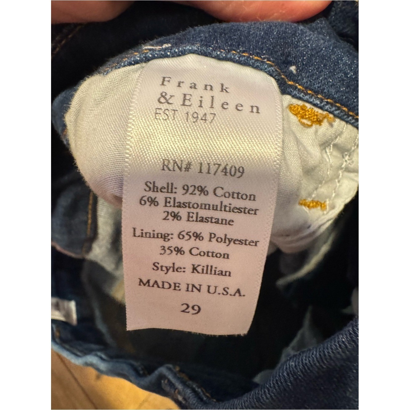 Frank & Eileen Killian Crop Flare Jeans Dark Wash Raw Hem Size 29 EUC