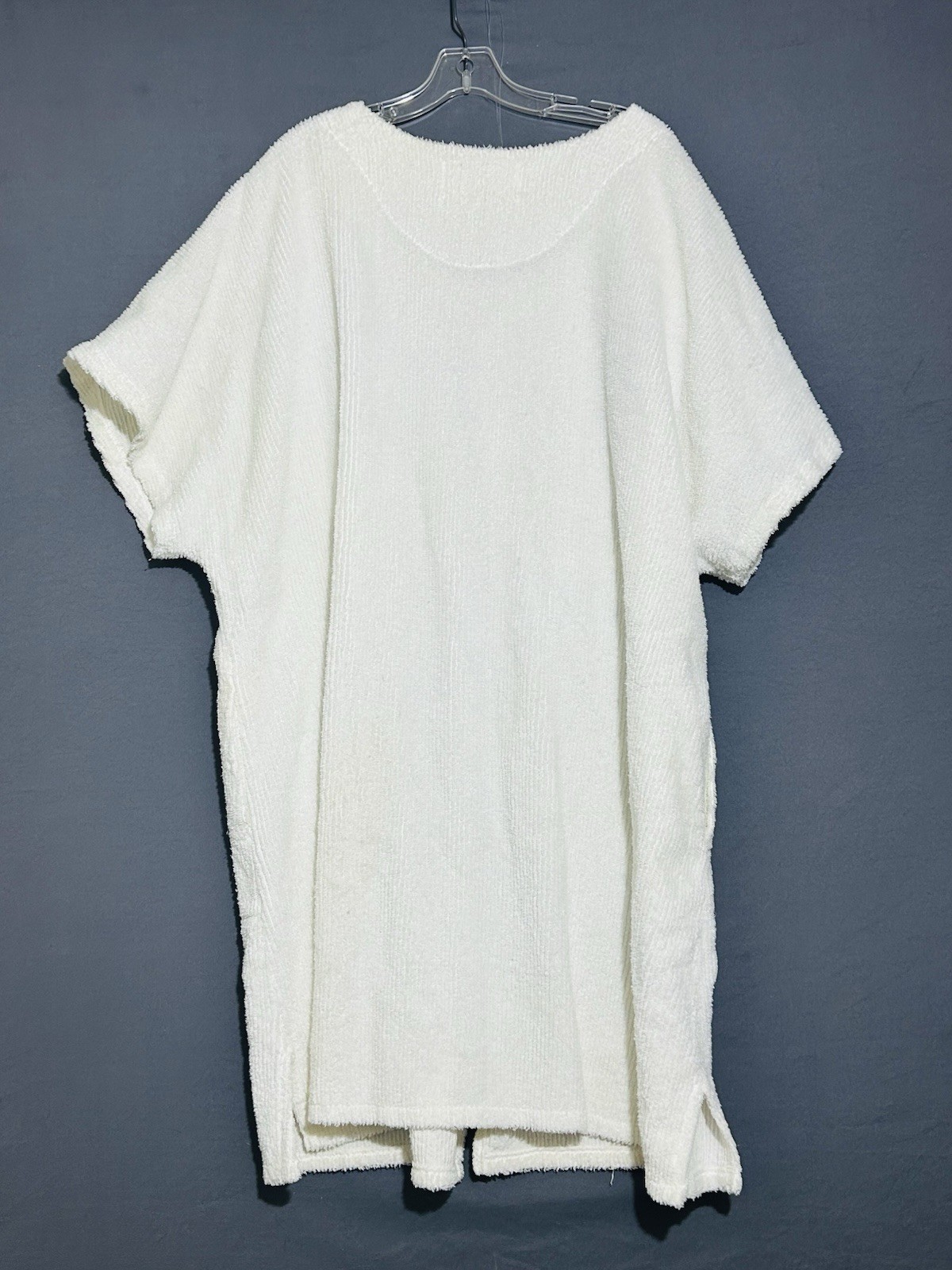 Chenille Zip Up House Coat/Robe/ Beach Cover Up One Size White Patriotic America