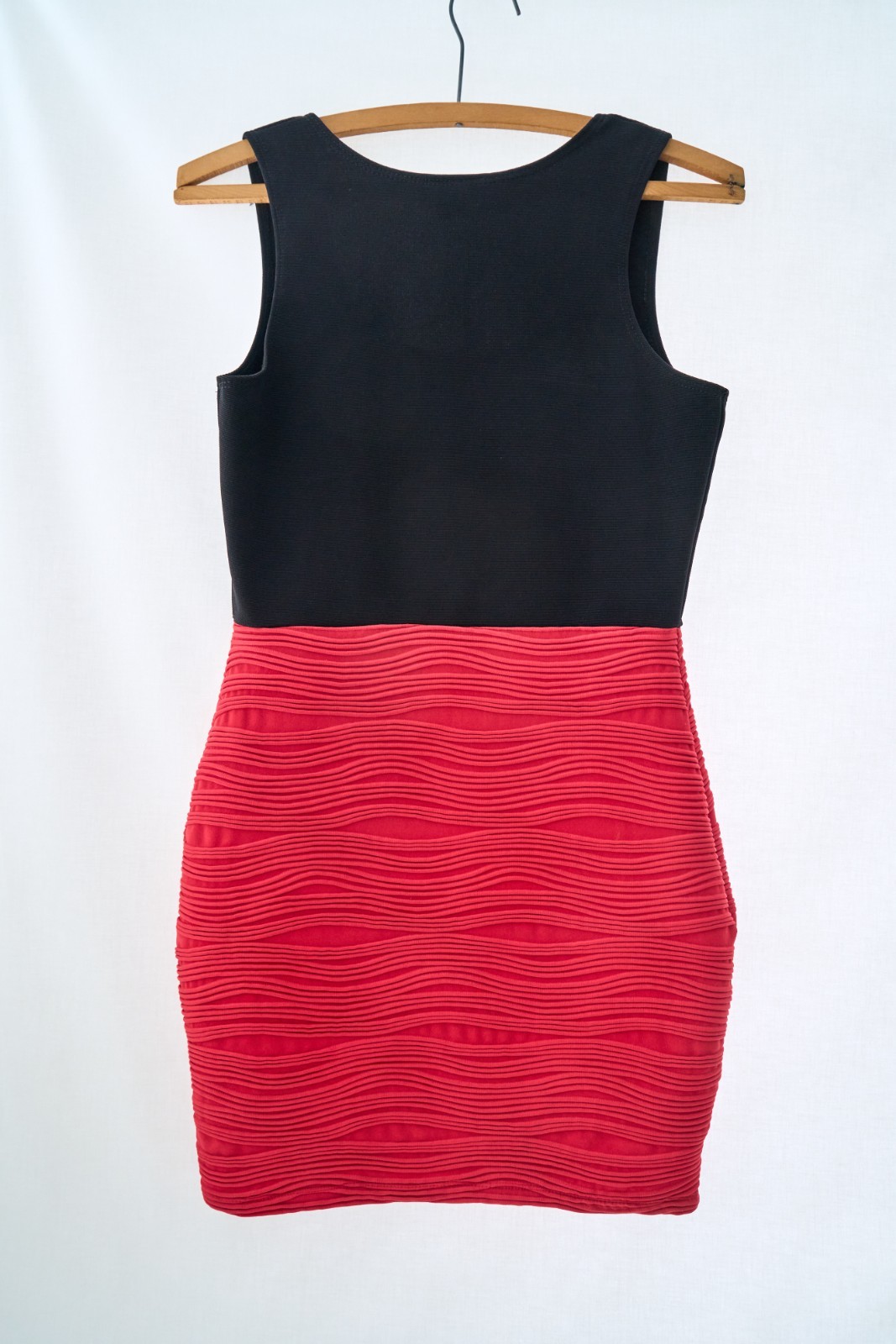 VTG 90s Y2K Wet Seal Ribbed Bodycon Tank Dress Made in USA Black Red