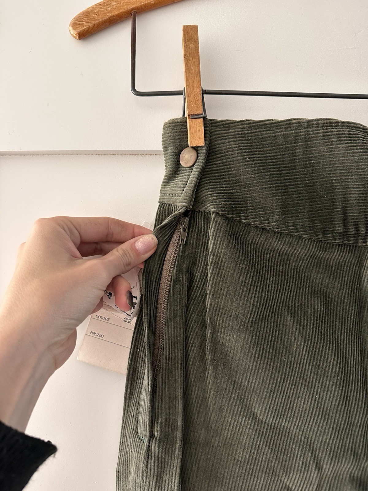Vintage 80s 90s Deadstock Corduroy Stirrup Legging Pants Made In Italy 25×28