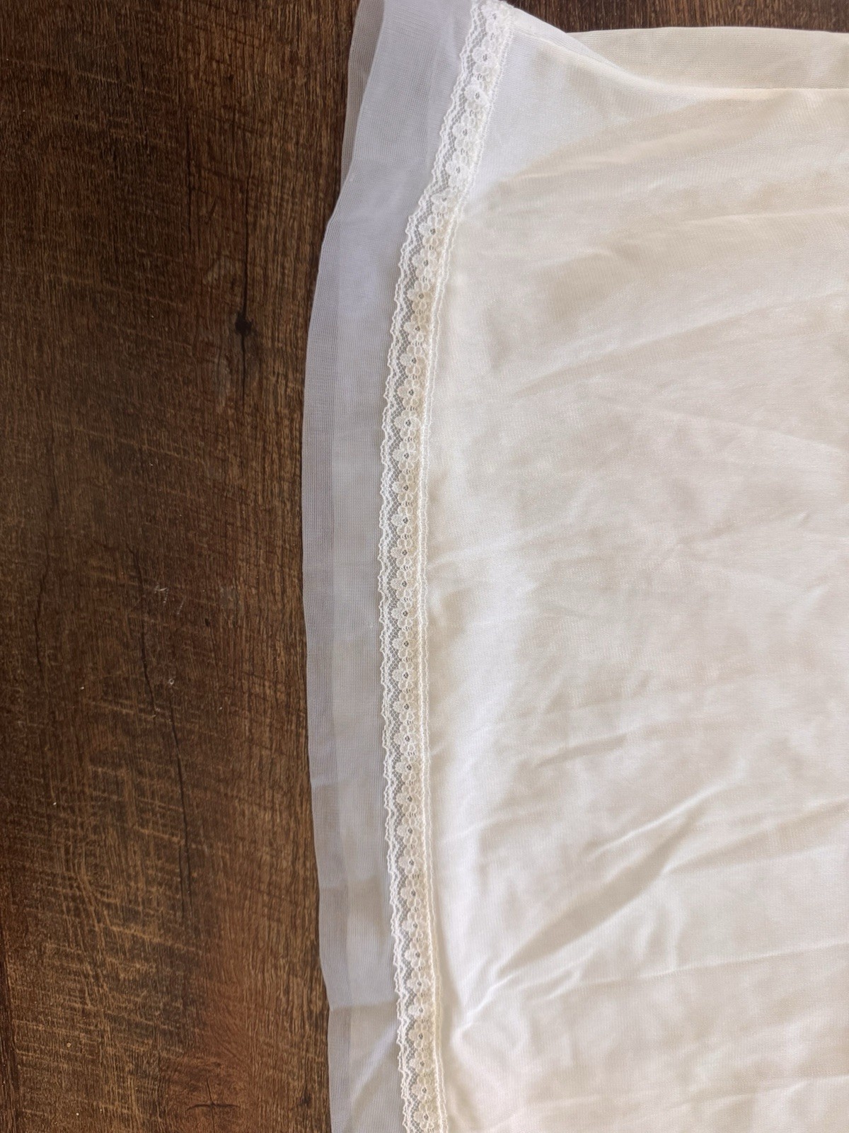 Vintage Philmaid White Nylon Full Slip Embroidered Lace Nightgown Size 36