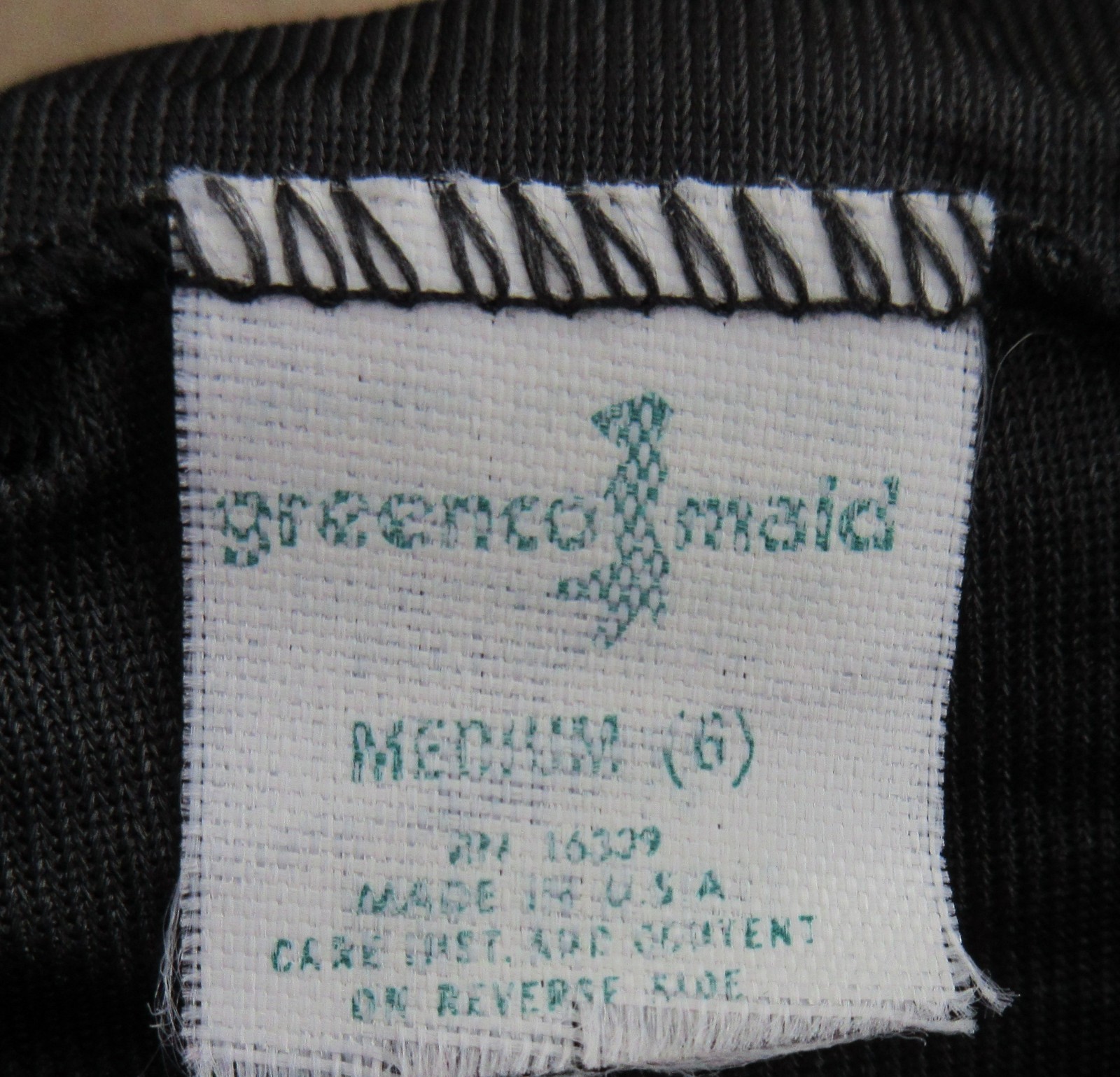 GREENCO MAID BLACK nylon scalloped MEGA LACE camisole slip top sz M (6) 36 bust