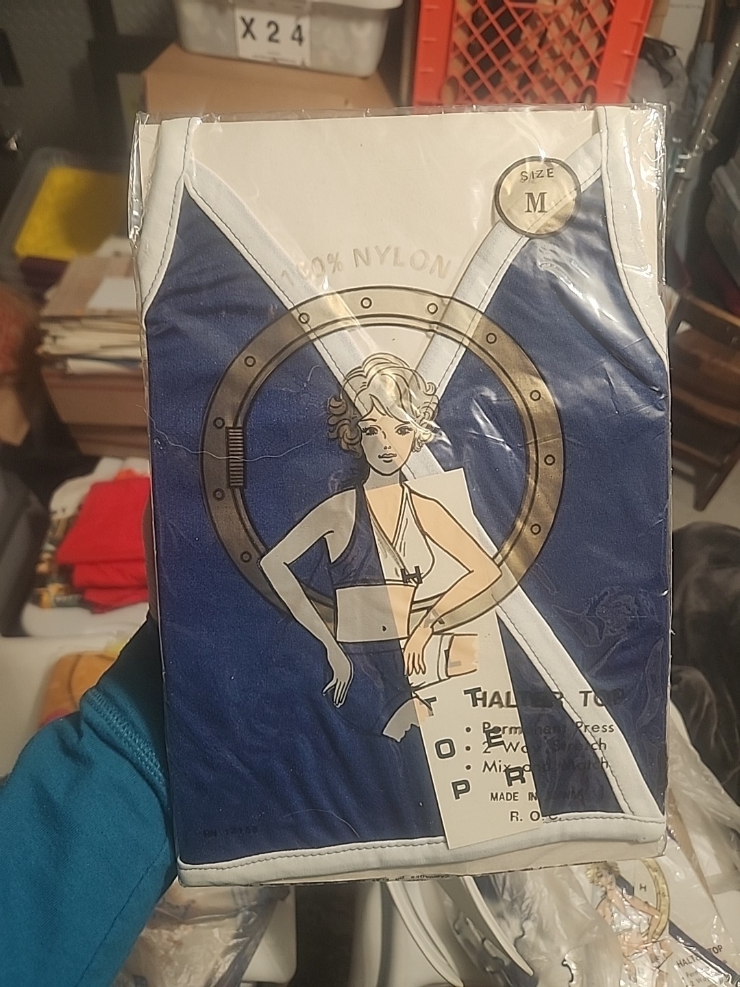True Vintage 1970s Halter Top Nylon Deadstock NOS Size Medium