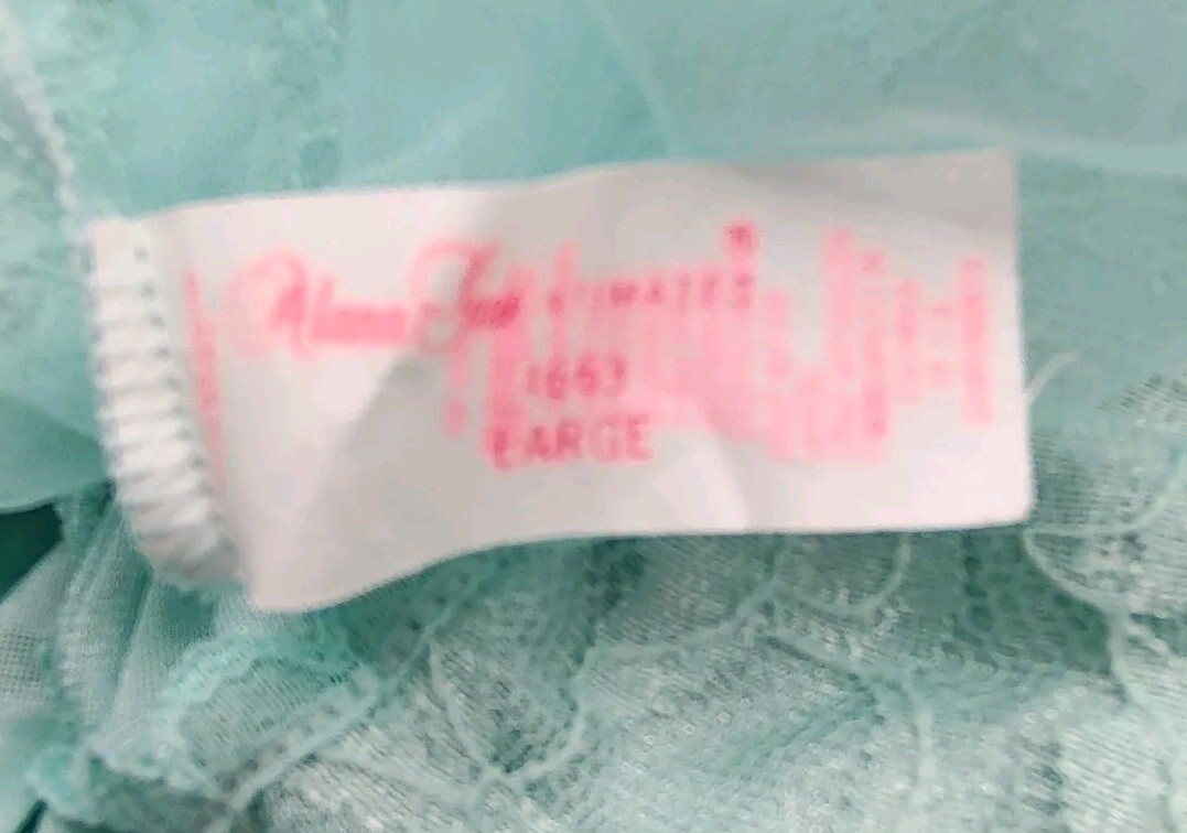 Vintage Alana Gale Large Sexy Babydoll 4663 Nightie Ruffle Lace Chiffon Aqua EVC