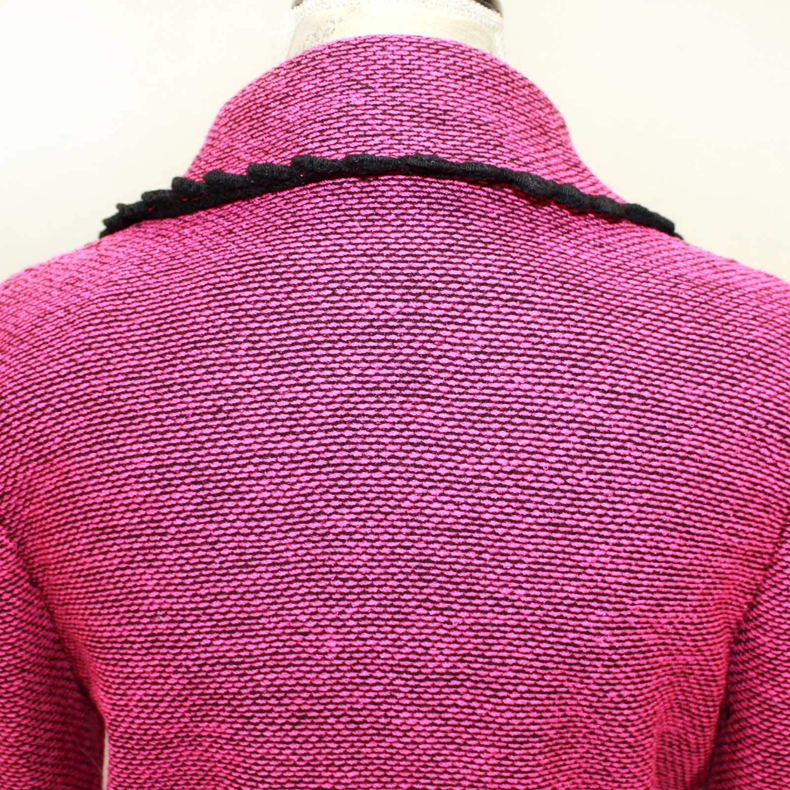 Vintage Pink Blazer Old Money Knit Cardigan Button Preppy Shoulder Pads USA M