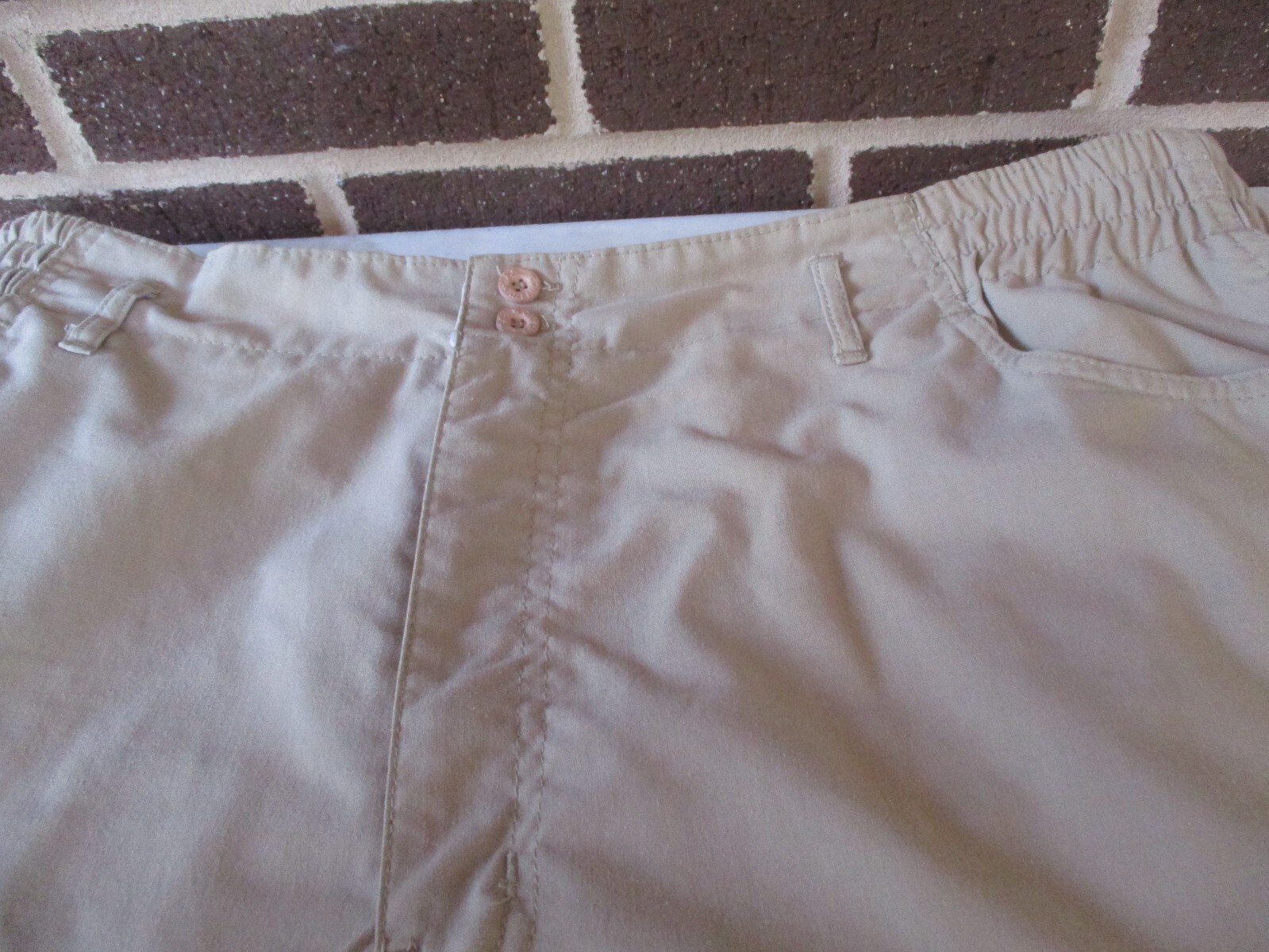 P.S. Gitano Pants Size 36/22W Reg.Beige -Zip/Button/Elastic/ Belt Loops Waist