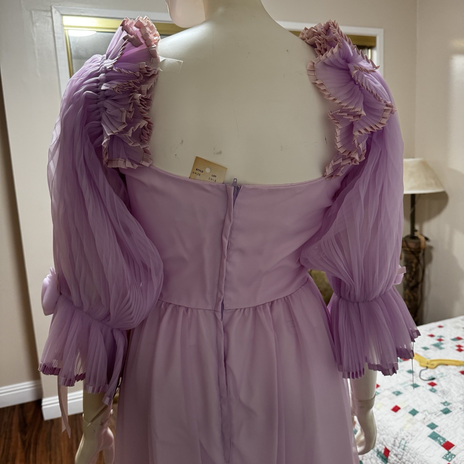 VTG Dance Allure Gown Prom Dress Womens 5/6 Lavender Pageant Bridal 80s USA NWT