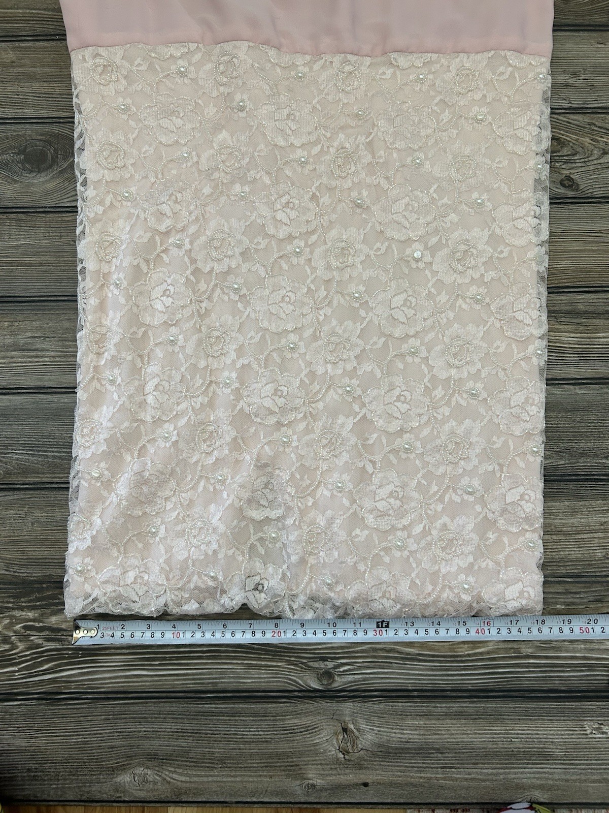 Vintage Judith Ann Plus Creations Beaded Sequin Lace Blush Pink 2 Piece 16-18