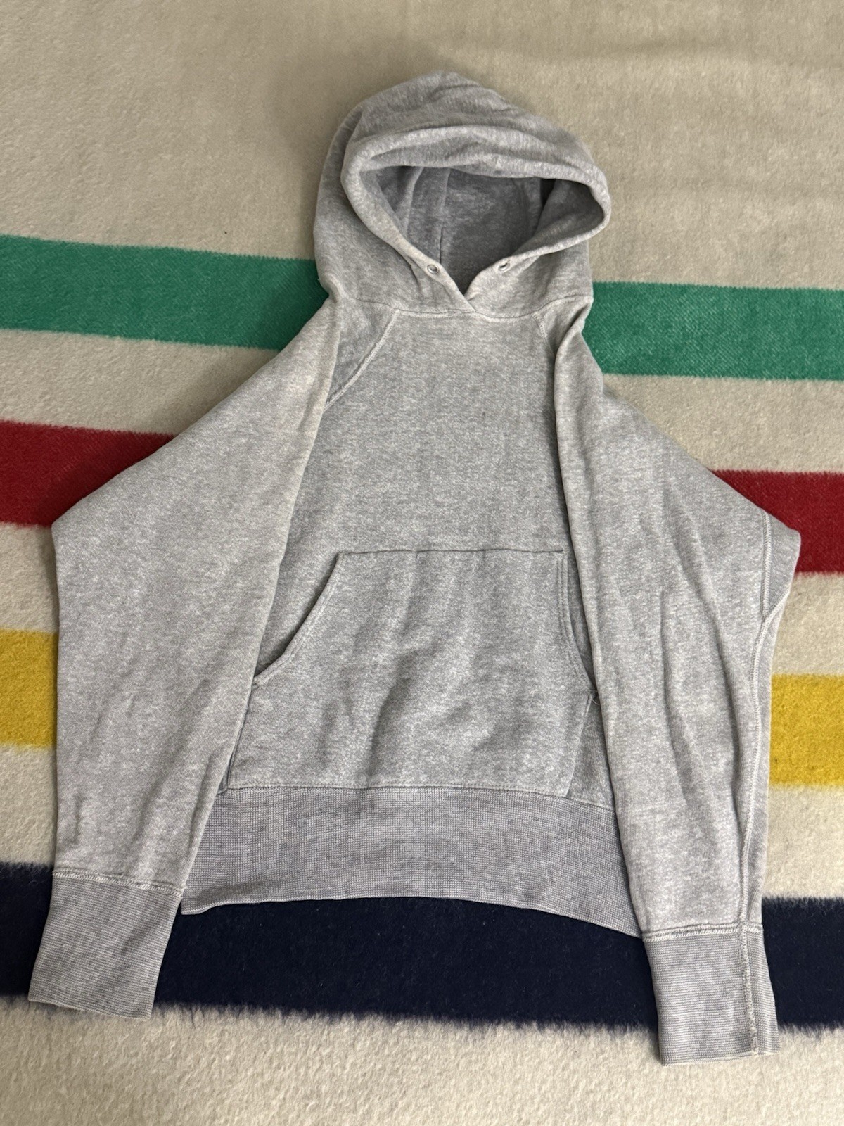 Vintage 50s 60s BVD All Cotton Hoodie Women’s Extra Small XS Grey Gray 18×20.5