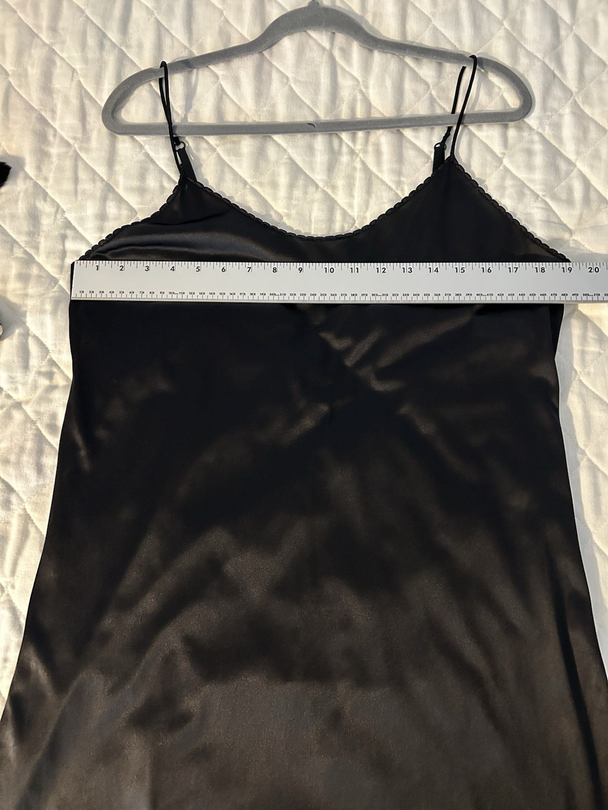 Vintage Vassarette Black Nylon Full Slip Dress 10-008 Size 38/44 90s Goth Grunge