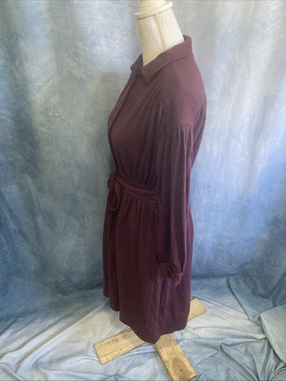 VTG 70s Parade New York Secretary Dress XS Plum Purple Union Made Flannel Feel