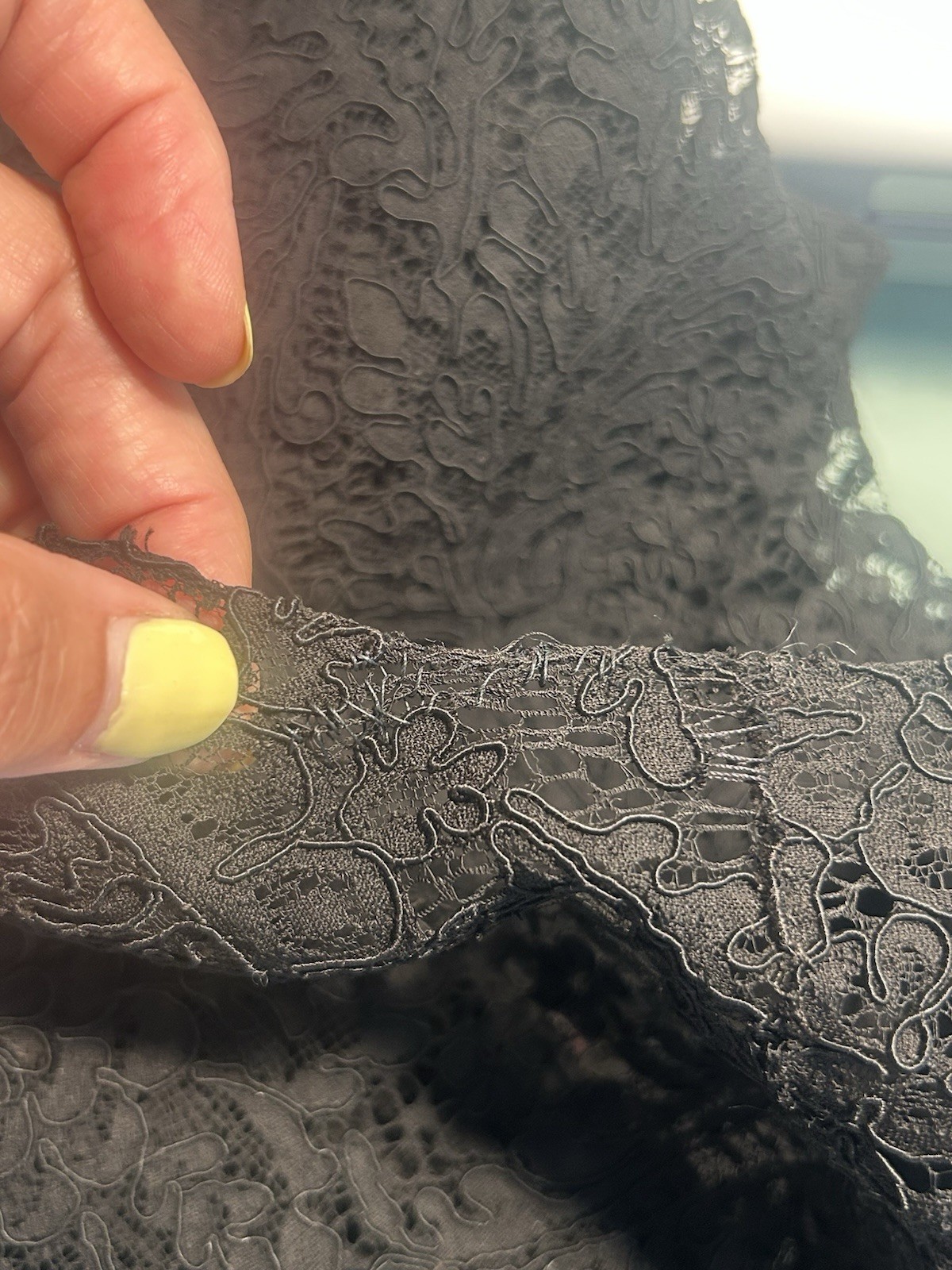 Exquisite Vintage Hand sewn Chantilly Lace Coat Duster Black