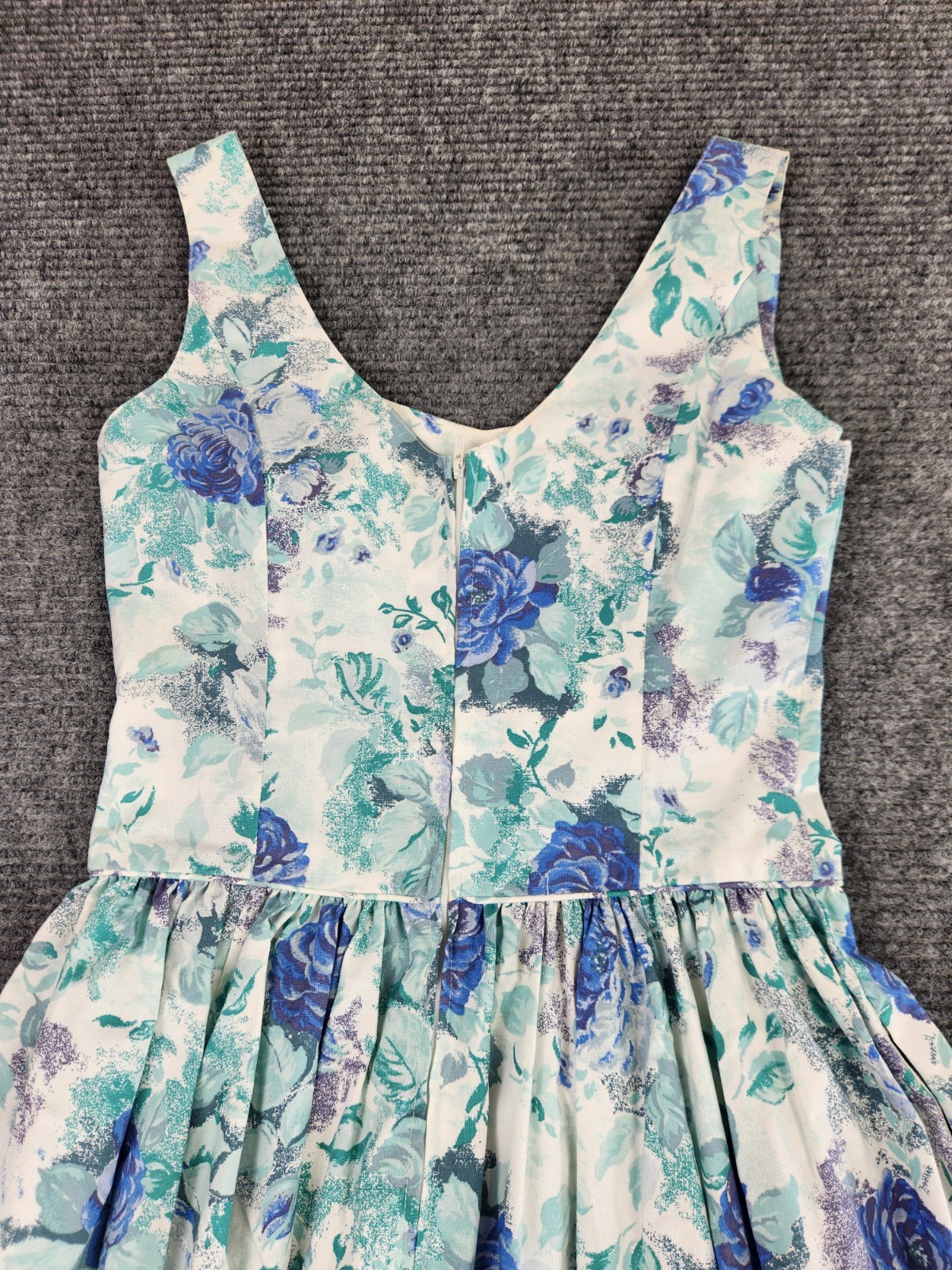 Vintage Laura Ashley Dress Size 4 Blue White Floral Cottagecore Sweetheart