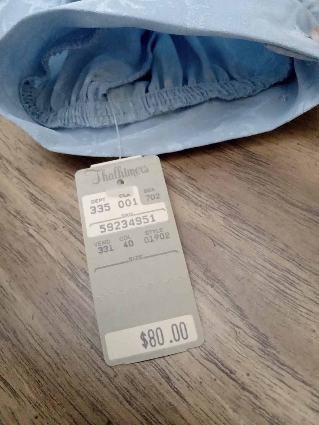 Vintage Lorac Original Light Blue Long Sleeve Polyester Side Sash Blouse 22 1/2