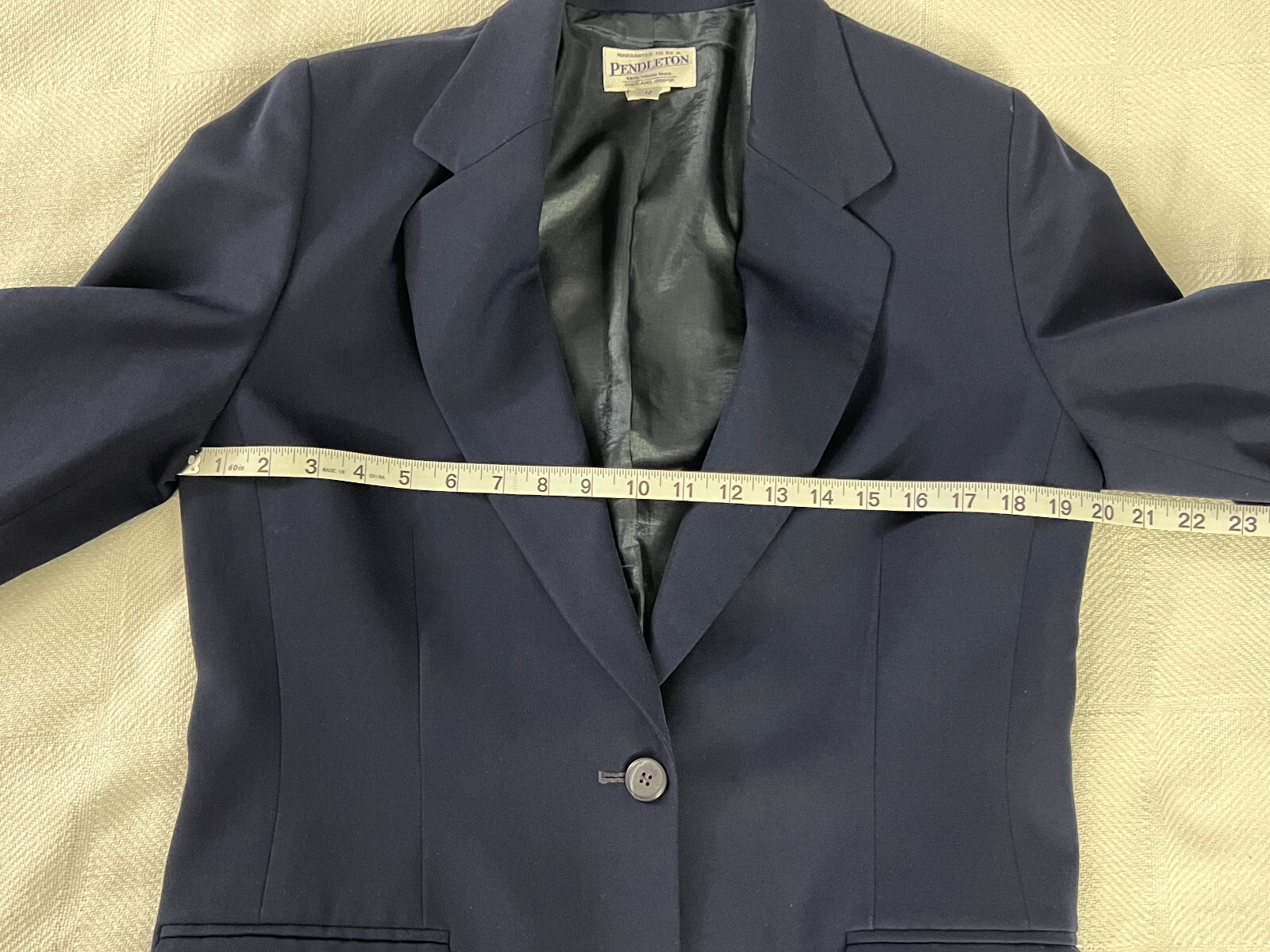 Vintage Pendleton Women&rsquo;s Virgin Wool Suit Jacket Blazer Navy Blue 10