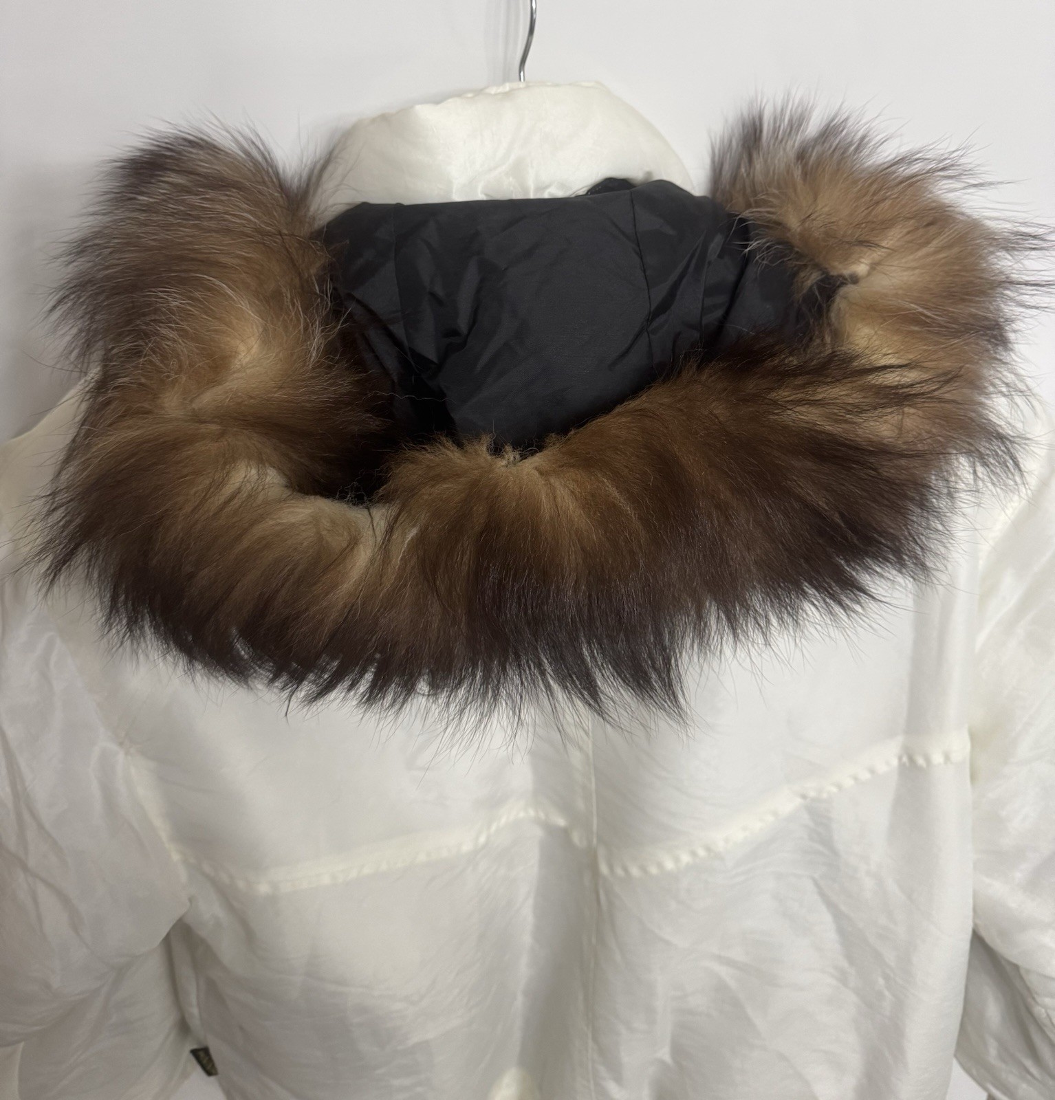 Vintage Innovations By Izzi Ski Jacket W/Genuine Fox Tail Fur Very Rare White