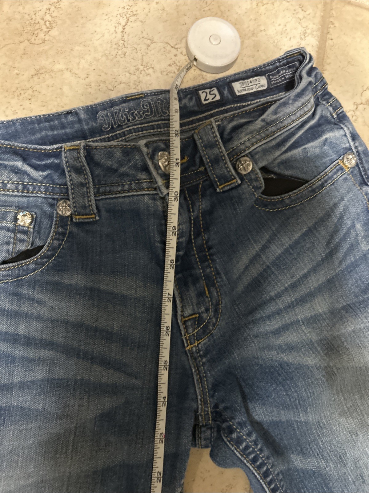Miss Me Jeans Used Missing A Button On Back See Photos Size 25 Waste ￼