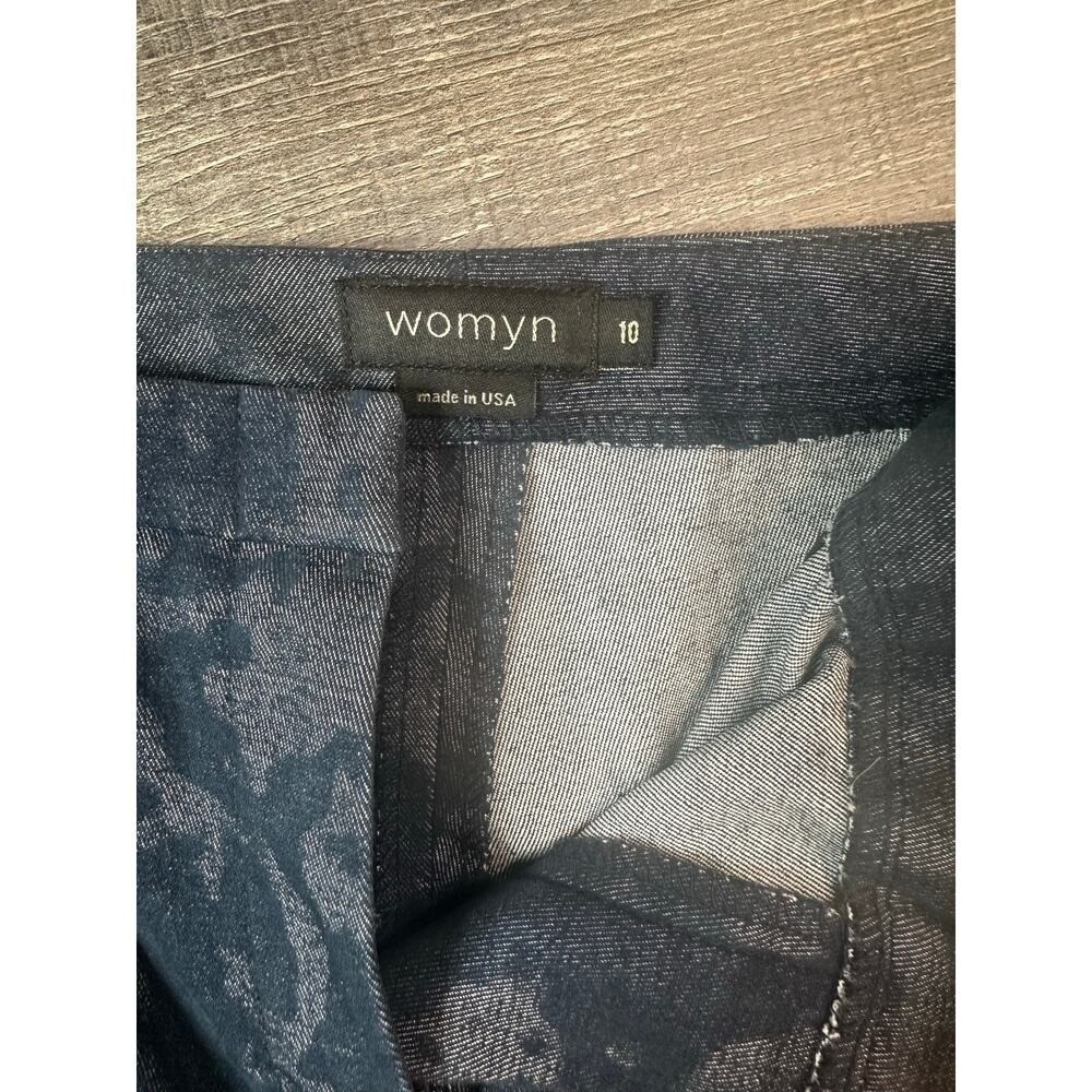 Vintage Womyn Textured Patterned Stretch Denim Pants Size 10 Made in NYC USA