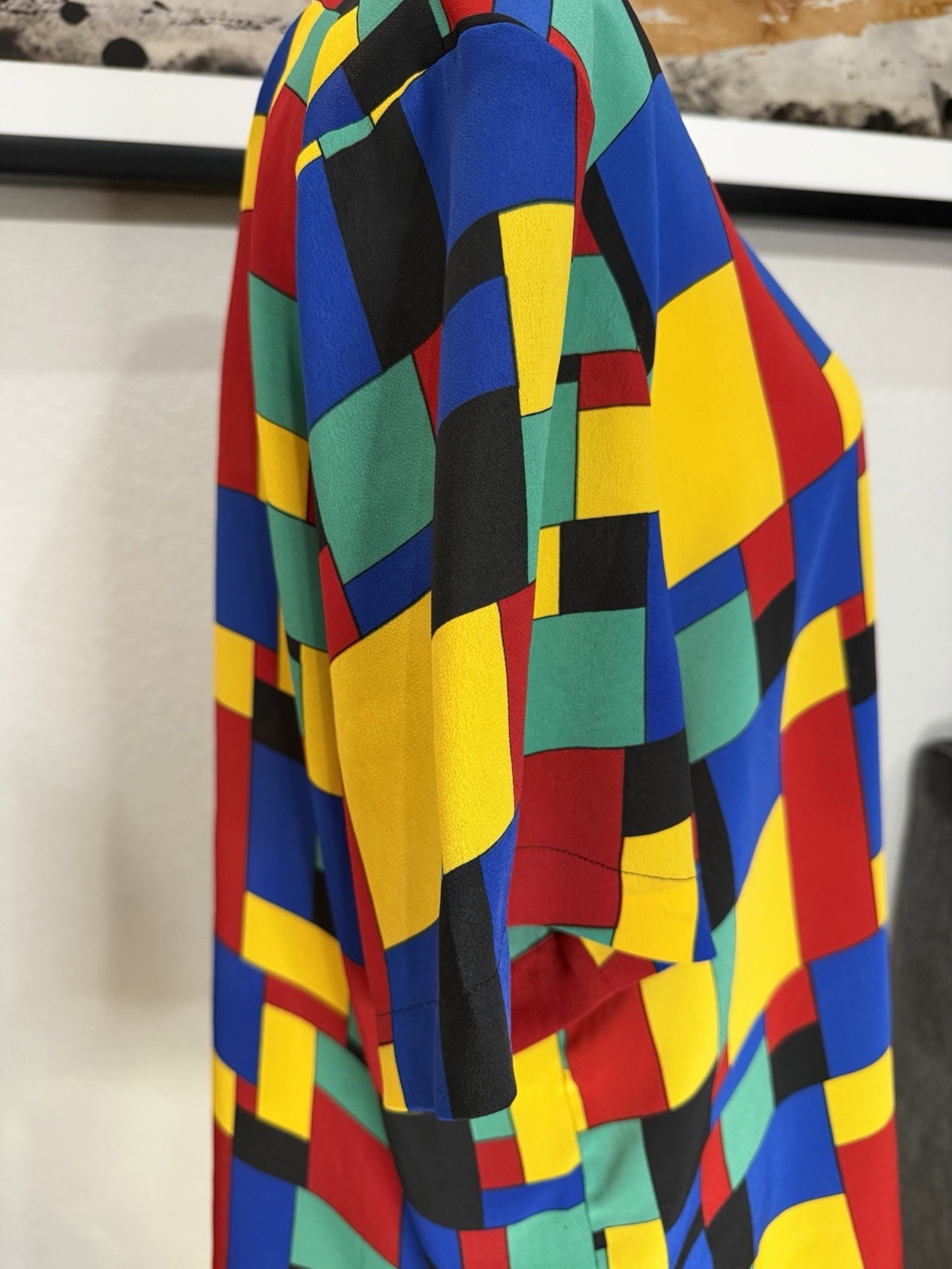 Vintage Kathy Che Geometric Print Blouse 90s Artsy Top