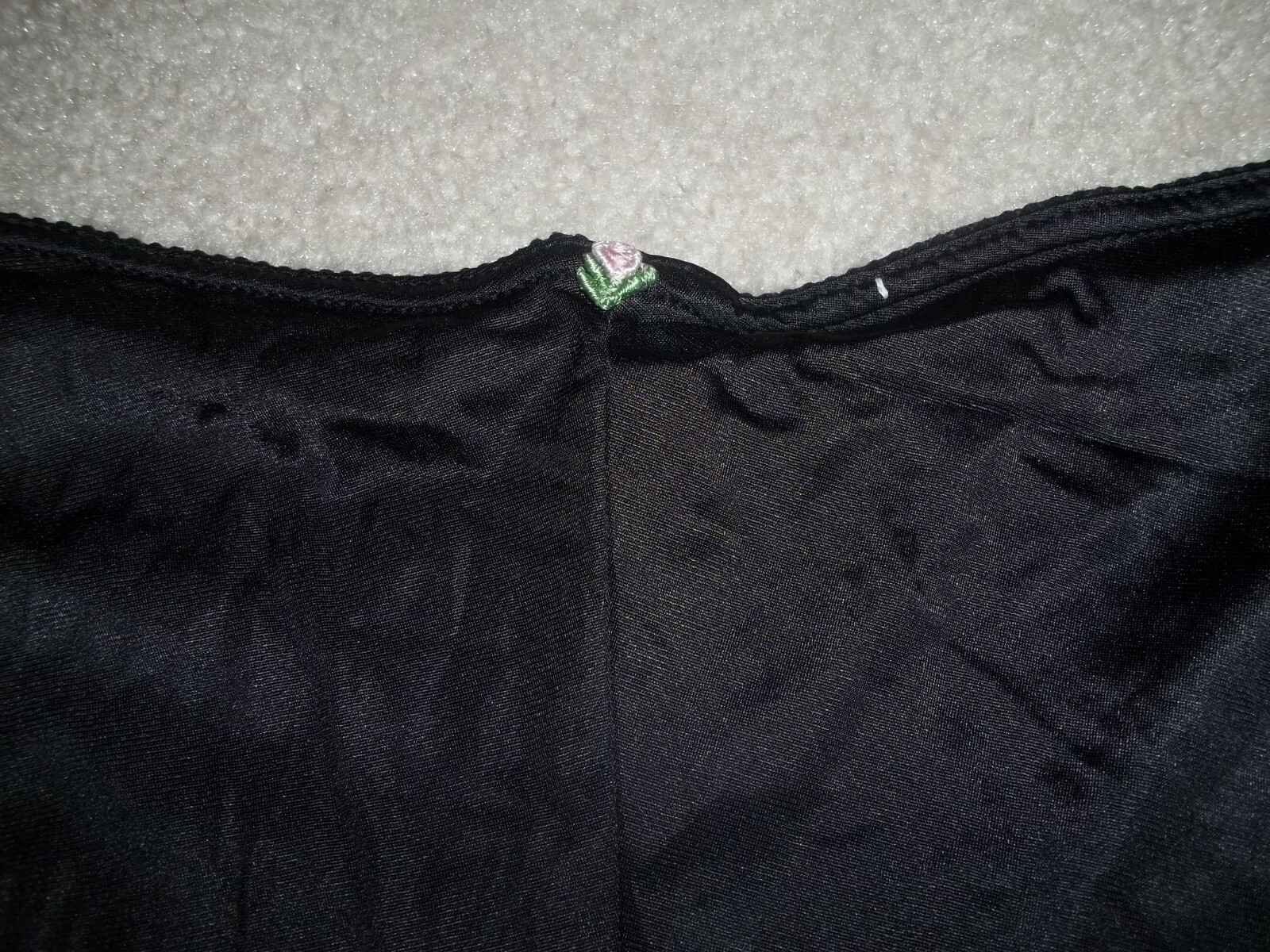EUC Sissy Vintage Maidenform Chantilly Lace Black Panties Silky sz 5 UNION MADE