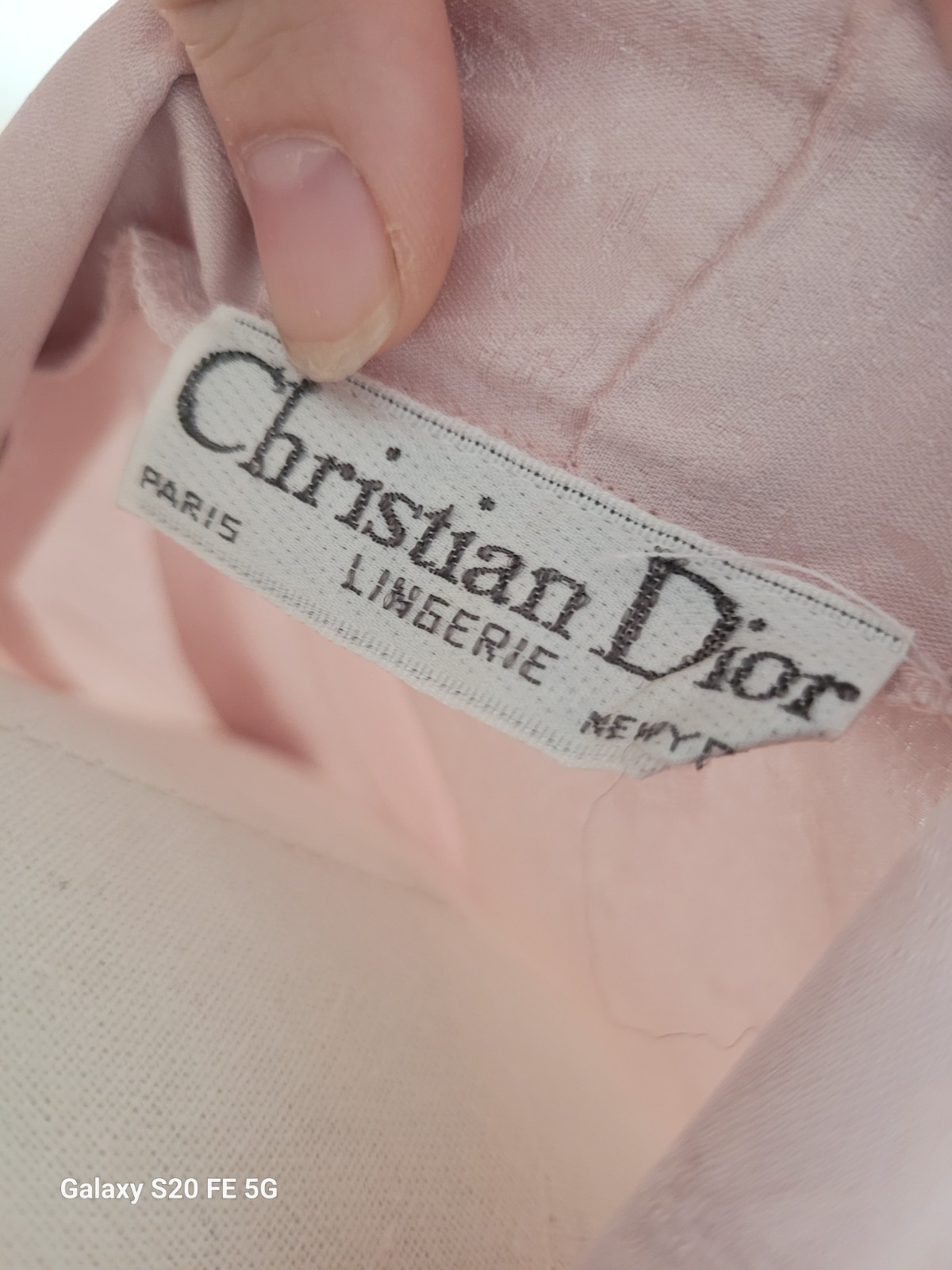 vtg 1980s NWT Christian Dior Pink Satin Feel Jacquard Robe with Lace Details