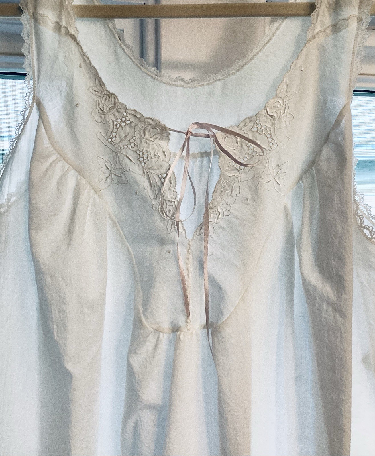 Deena Lightweight Cotton Blend White Nightgown & Robe Set Romantic Cottagecore S