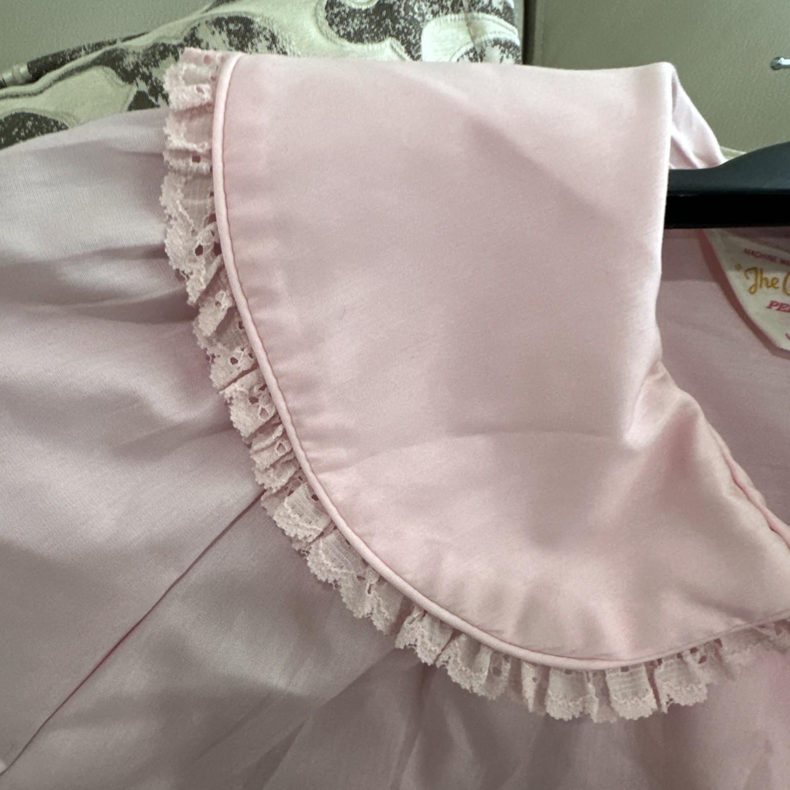 Sears The Comfort Coat Pink Embroidered House Dress Duster Robe Cottagecore Sz16