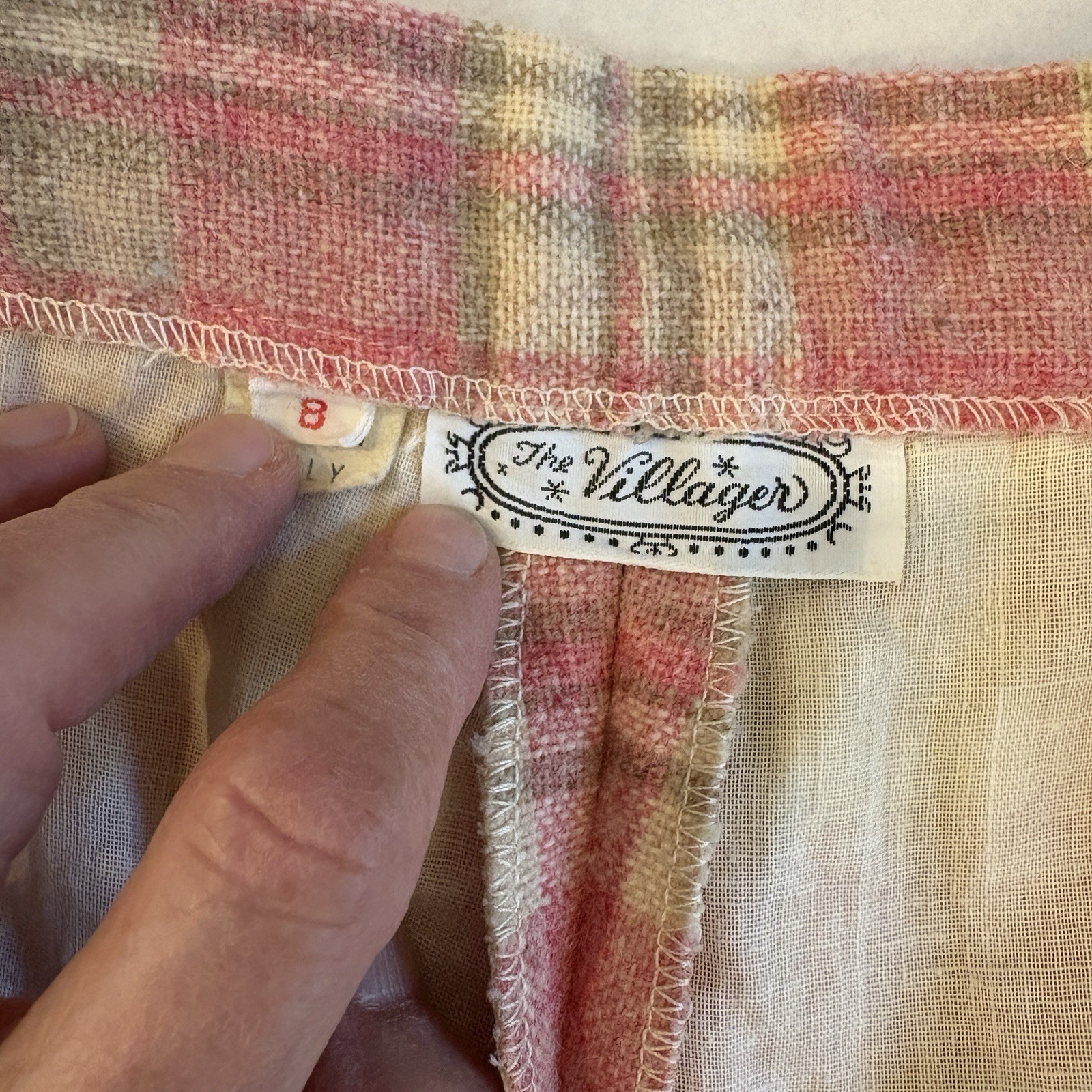 Plaid Suit Jacket Pants Pink WOOL Sz 10 and Sz 8 Vintage Retro 70&rsquo;s The Villager
