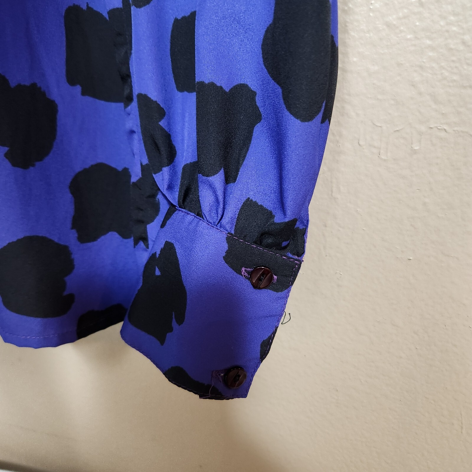 Galeries Lafayette Collection VTG Wmns Purple/Black Abstract Blouse-Size M/EU 40
