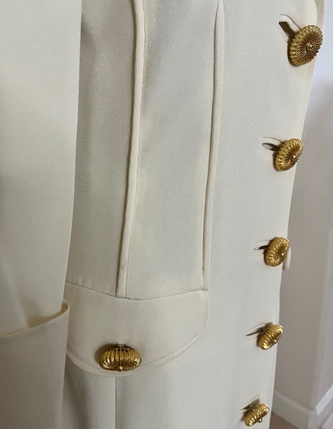 Vintage GENNY Ivory Jacket Dress, Made In Italy, Signed