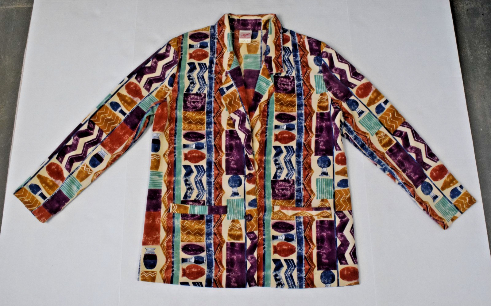 Vintage Blazer GW Division of Graff Size 8 80s Colorful Pottery Made USA