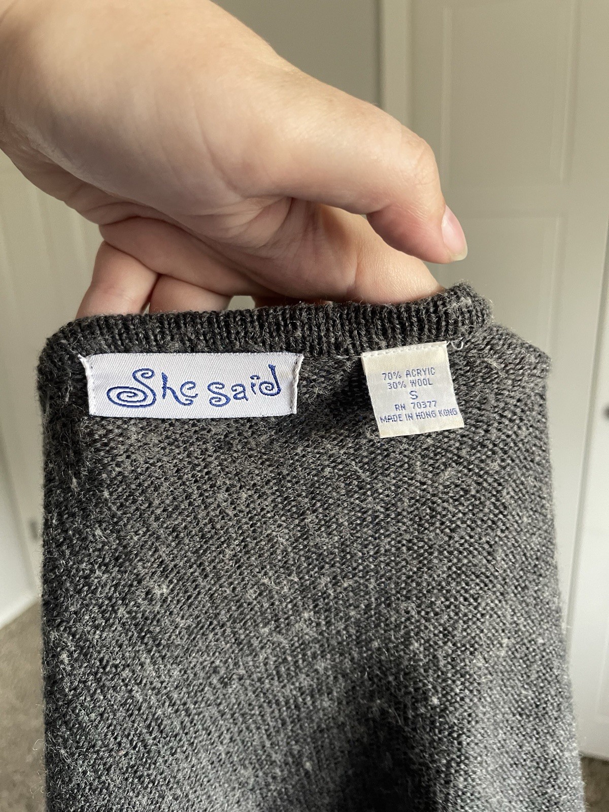 1990s/2000s She Said Small Striped Multicolor Sweater with Zip Up + Grey Back