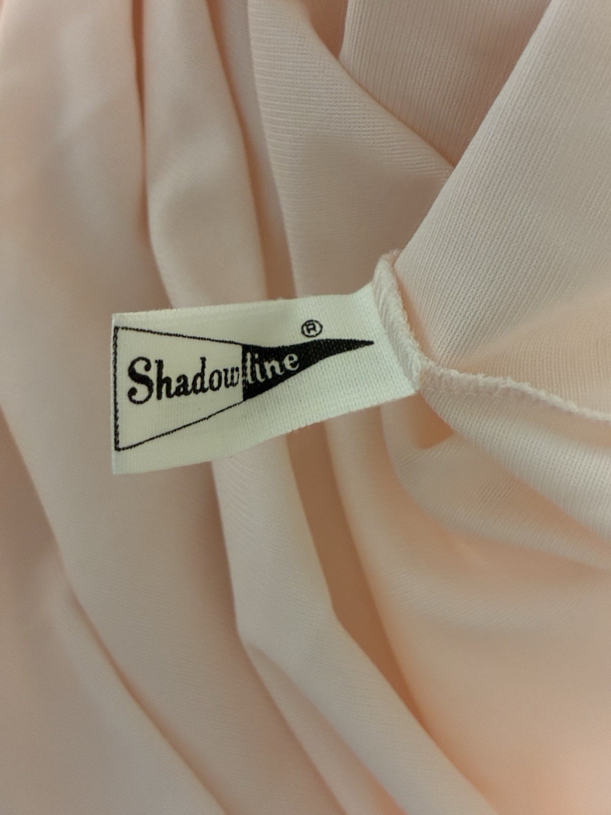 Vintage Shadowline Petites Pink Nylon Lace Button Front Nightgown Pocket